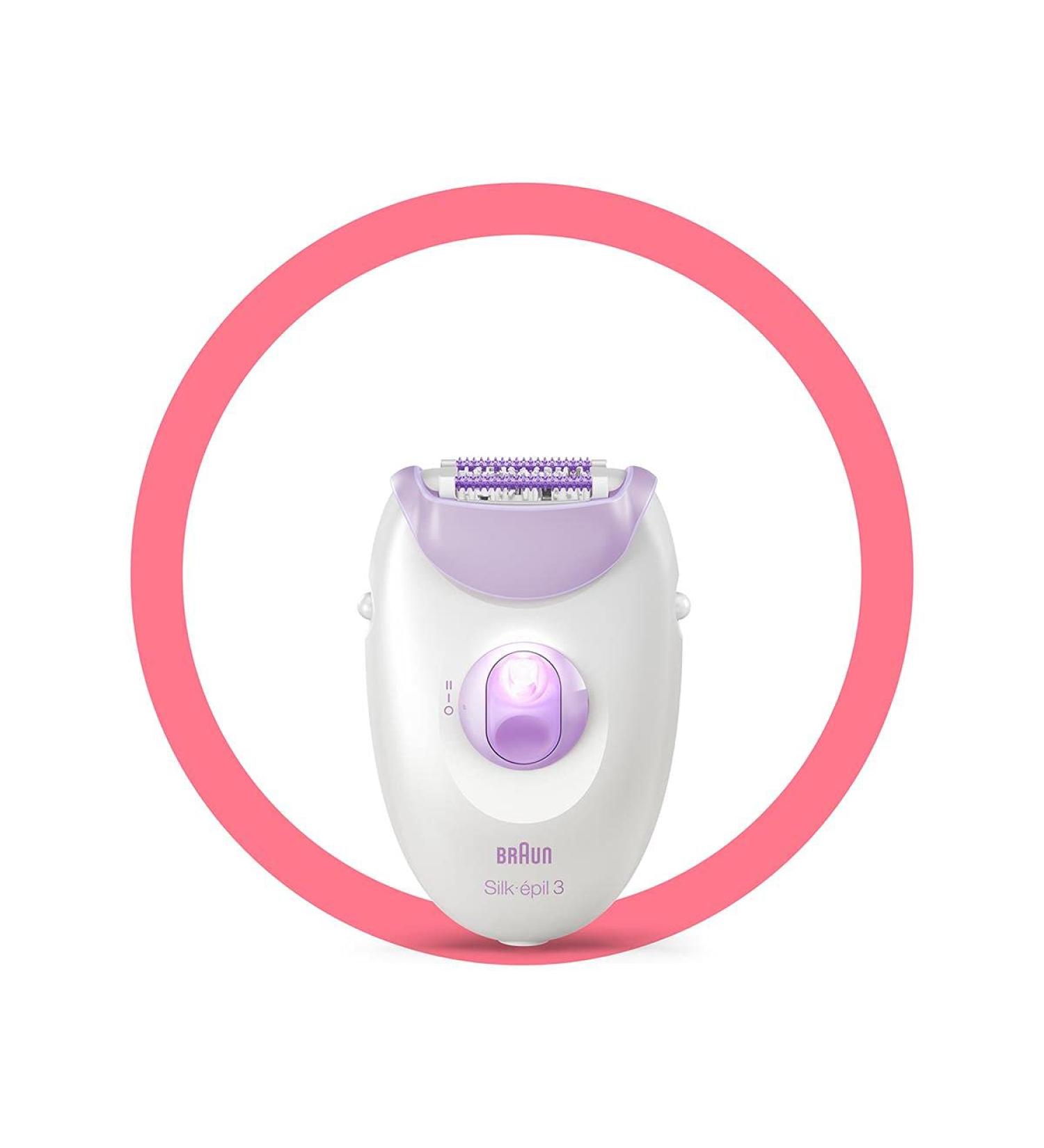 Braun Silk- pil 3 Epilator for Long-Lasting Hair Removal 20 Tweezer System Smartlight Technology UK 2 Pin Plug 3-170 White/Purple - Buy Online on GoSupps.com