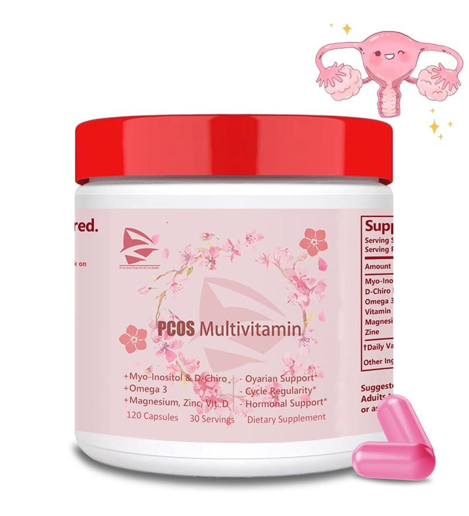 120 Capsules/Bottle PCOS Multivitamin pH Balancing Pills Women's Vaginal Multivitamin Hormone Balancing Supports Healthy Ovaries and Regular Cycles 1pcs - Buy Online on GoSupps.com
