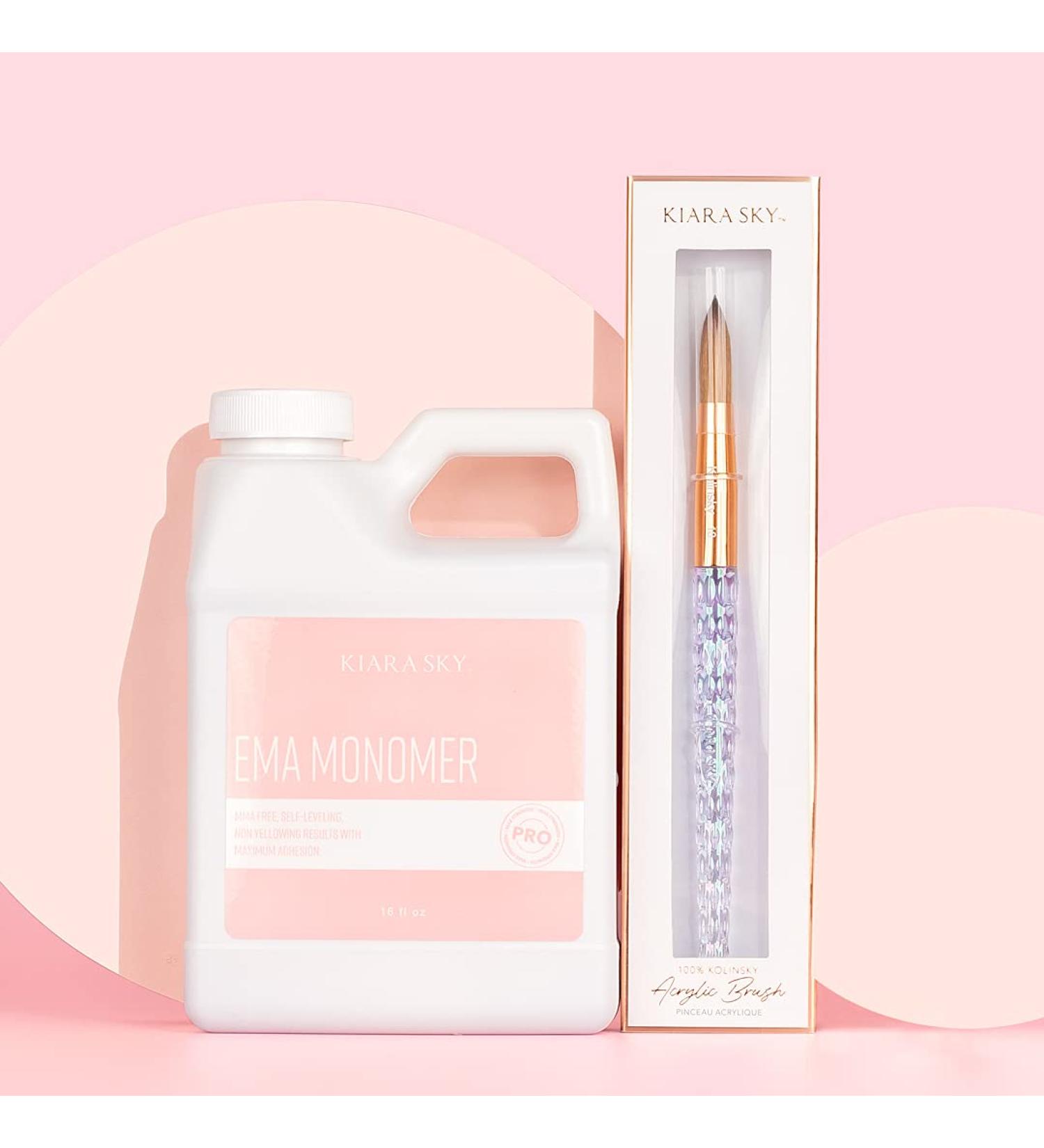 Kiara Sky EMA 16fl oz Liquid Monomer and 100% Kolinsky Brush Starter Duo - 2 Piece Set - Buy Online on GoSupps.com