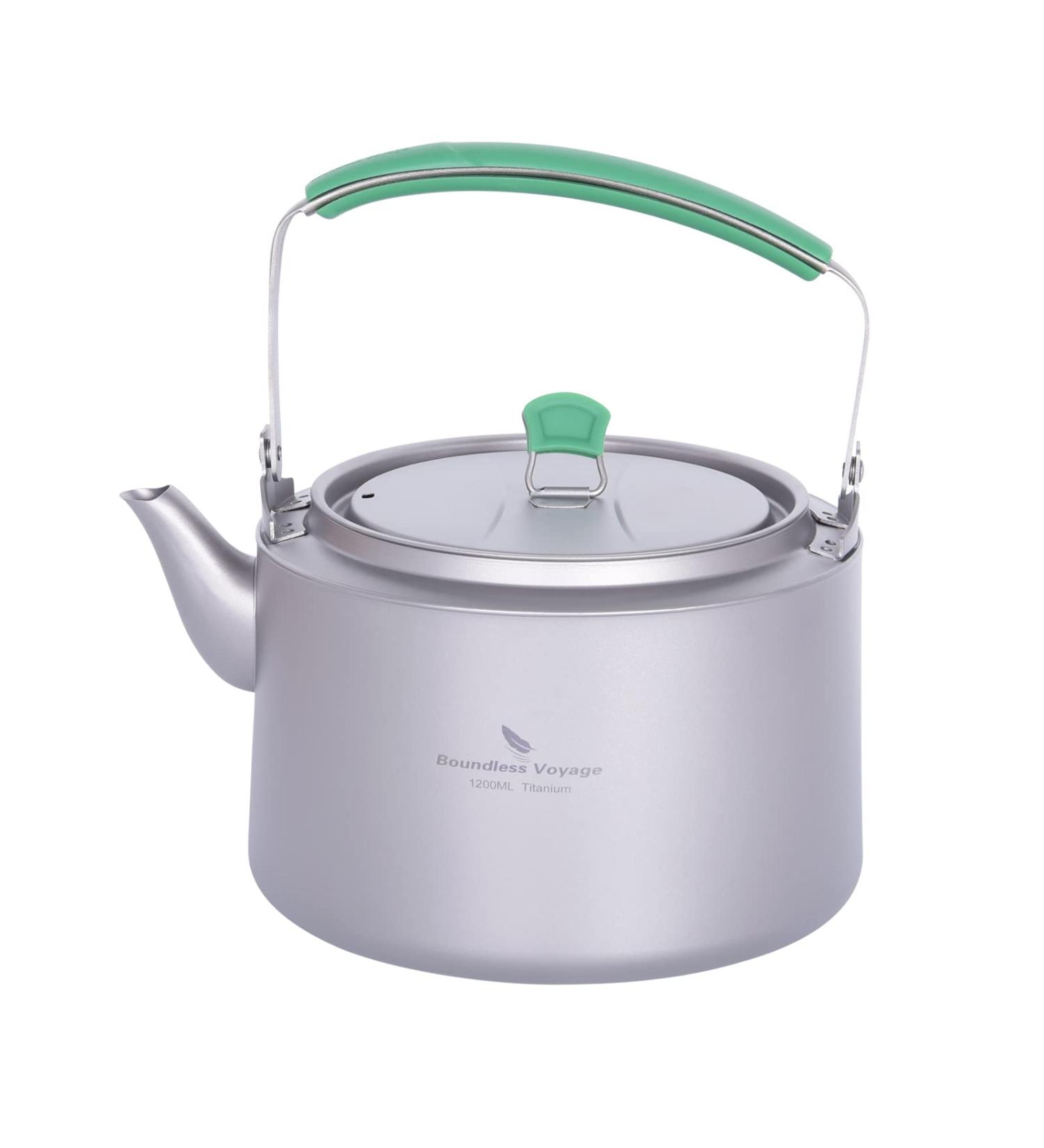 Boundless Voyage Titanium Kettle 1200ml - Folding Handle Filter Teapot for Outdoor Camping | Big Capacity Pot - Buy Online on GoSupps.com