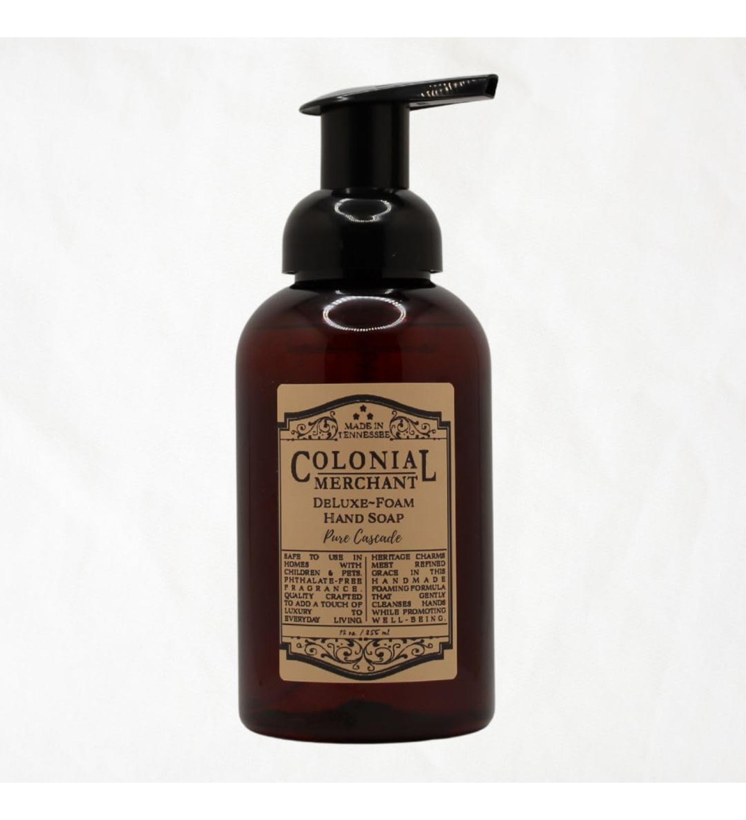 Colonial Merchant Foaming Hand Soap | Pure Cascade Bergamot Fresh Lilies & Sweet Musk | Non-Toxic Cleanser | Moisturizing Formula | 12oz | Made in USA - Buy Online on GoSupps.com
