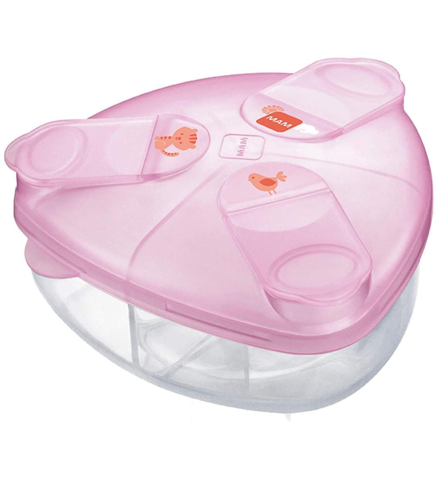 MAM Milk Formula Dispenser - 40g Per Serving - Three Servings Storage - Baby Milk Powder Box - Pink (Designs May Vary) - Buy Online on GoSupps.com