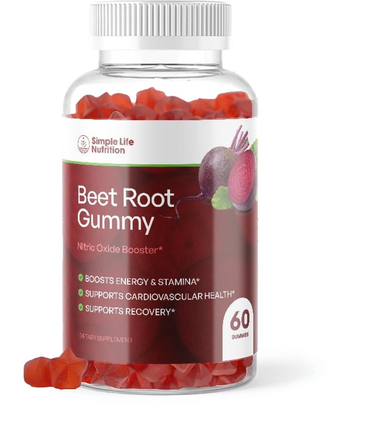 Organic Beet Root Gummies - Nitric Oxide Booster for Men & Women | Non-GMO Gluten-Free Vegan - 60CT | International Shipping Available - Buy Online on GoSupps.com