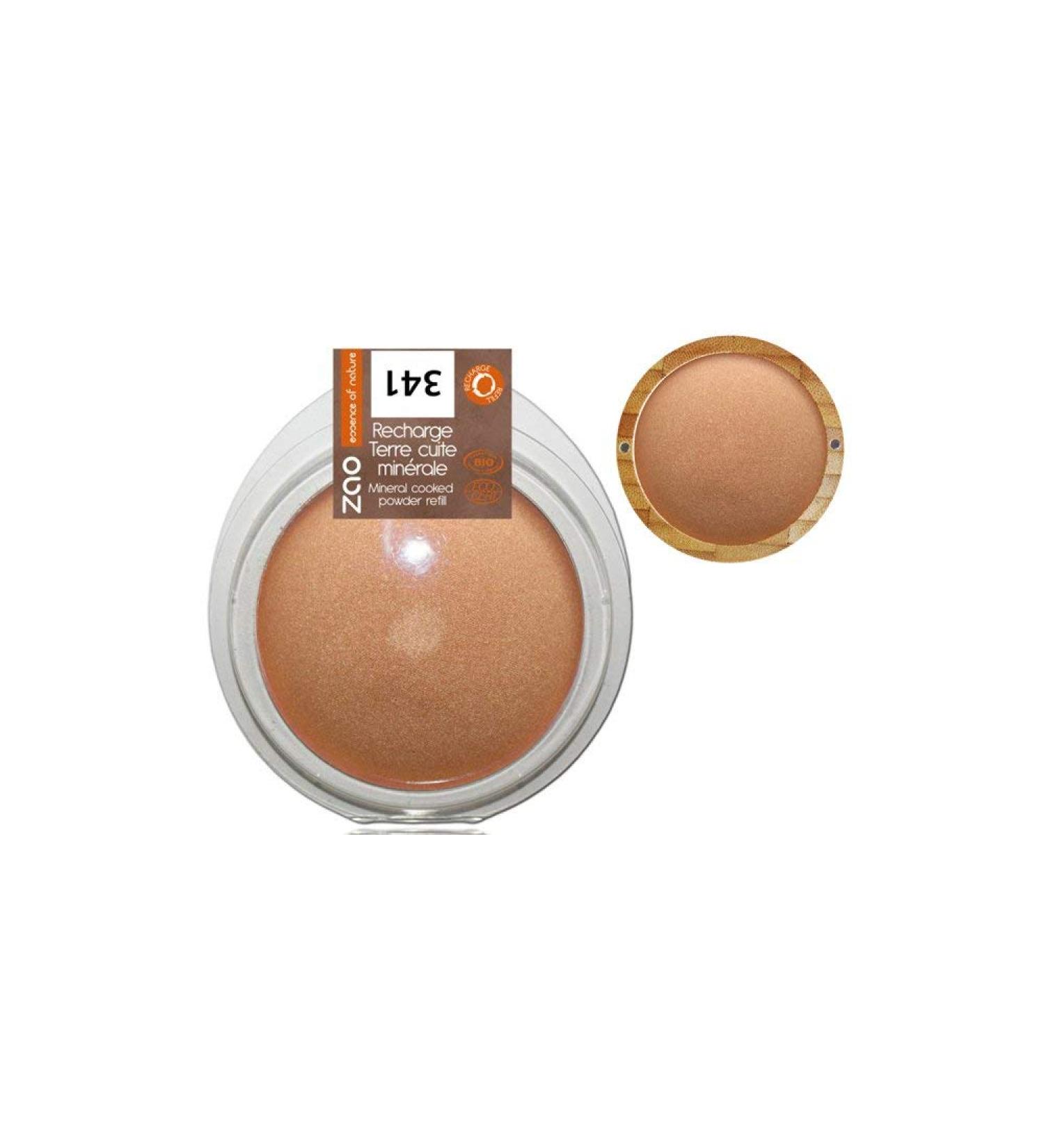 ZAO REFILL Mineral Cooked Powder 341 copper gold bronzer refill (tanning powder) shimmering