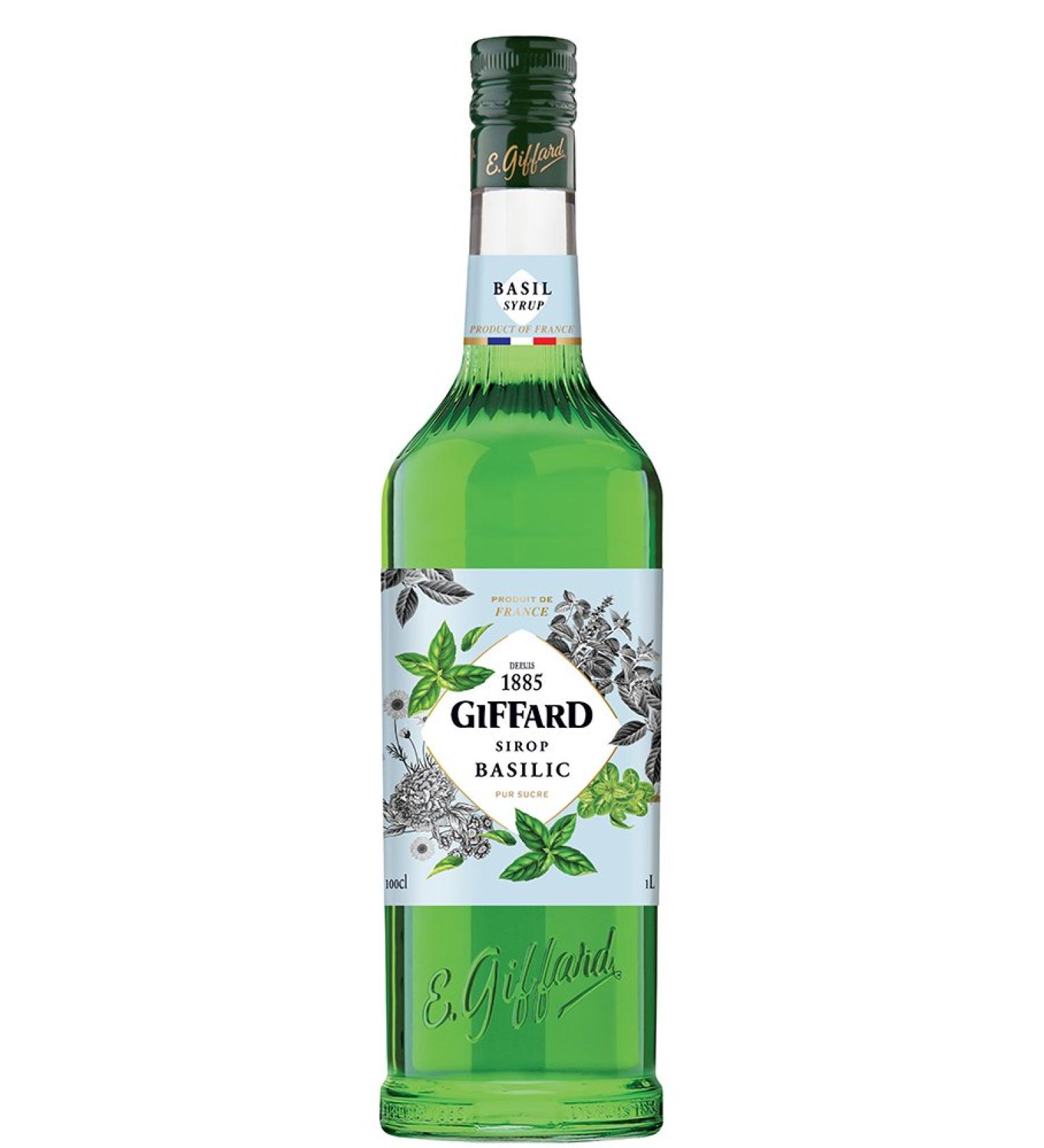 Giffard - Basil Syrup - French Recipe and Manufacture - Floral and Fresh - 1 Liter