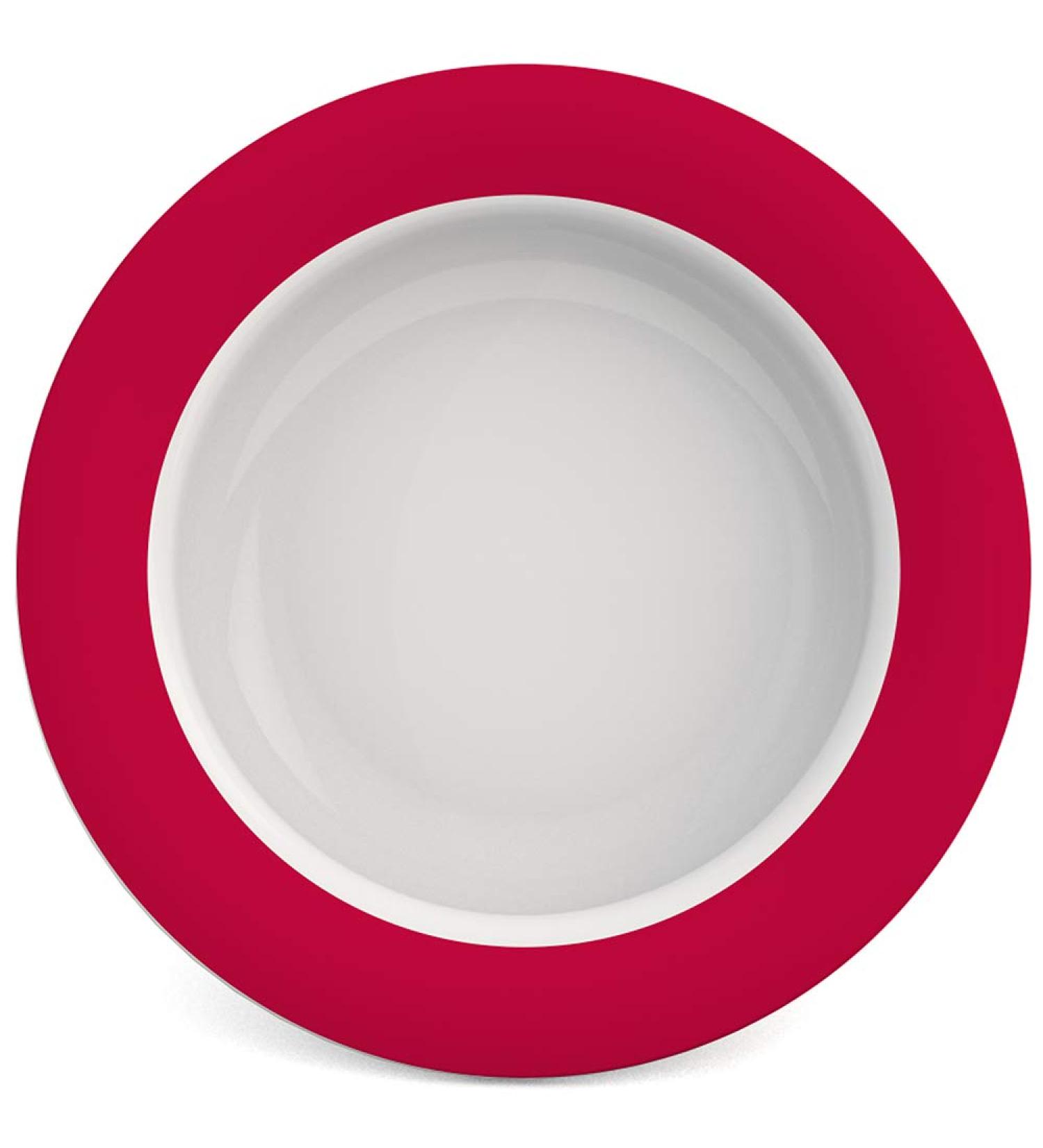 Ornamin Tilt-Trick Bowl 15.5 cm - Red | Anti-Slip Melamine Plate for Independent Eating | Ideal Feeding Aid - Buy Online on GoSupps.com