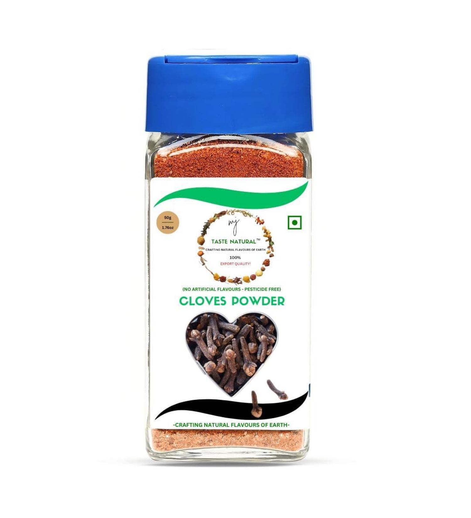 MJ TASTE NATURAL Cloves 50g 1.76oz Premium Grade Gluten-Free & Non-GMO | Raw Cloves Powder from India | Clove Powder for Cooking Smoothies Tea | Reusable Jar With Seasoning Cap Plastic Free - Buy Online on GoSupps.com
