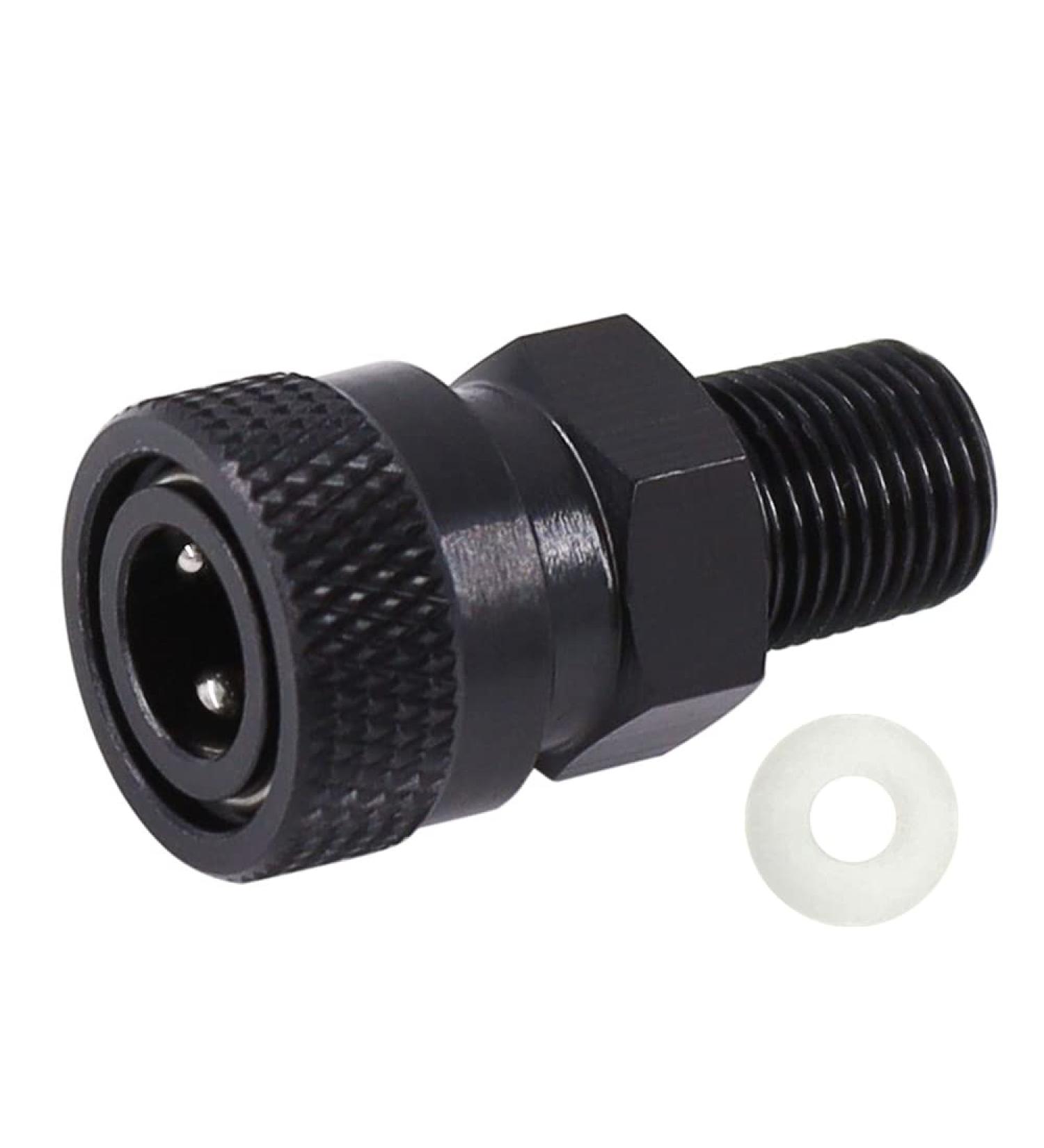 Universal 1/8'' NPT Male Thread to 8MM Female Quick-Disconnect Connector Adapter  Black Zinc Plated Copper  PCP Paintball Charging Fittings with Sealing O-Ring 1/8 NPT Male to 8mm Female - Buy Online on GoSupps.com