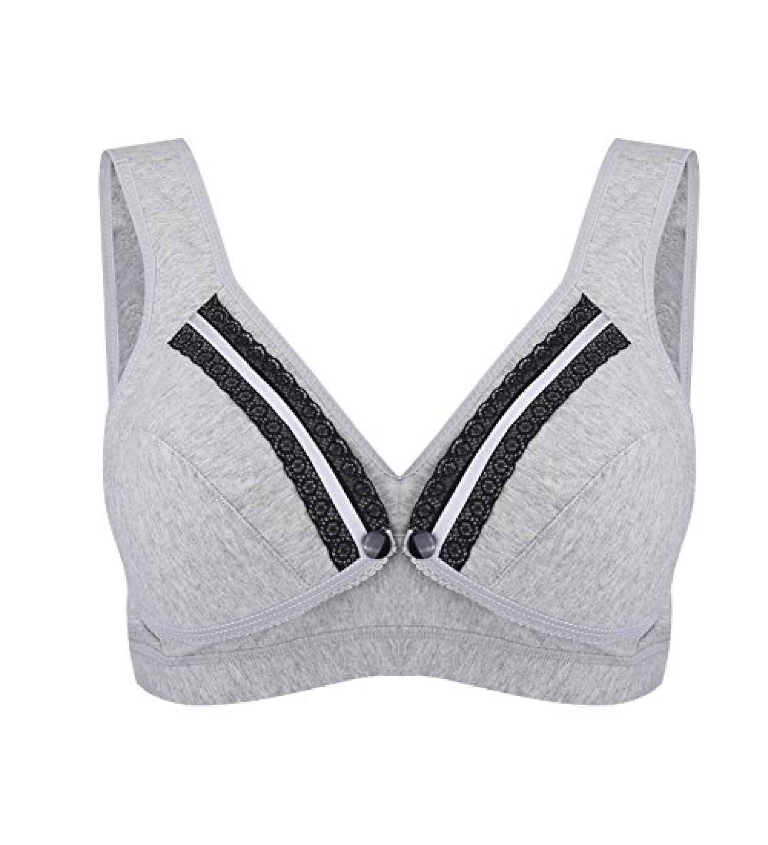 AYNEFY Nursing Bra - Lightly Padded Cotton for Breastfeeding & Pregnancy (XL Gray) | Prevents Sagging International Shipping Available - Buy Online on GoSupps.com