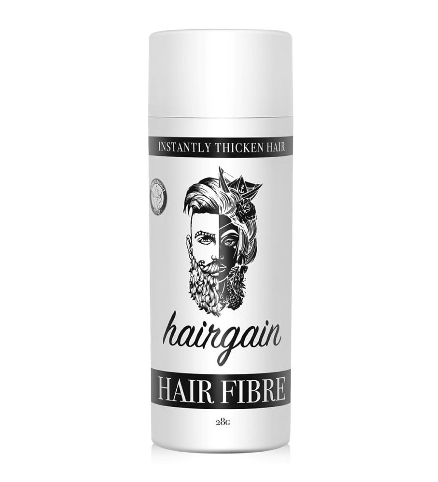 HAIRGAIN HAIR FIBRE for Thinning Hair Undetectable & Natural - 28g Bottle - Conceals Hair Loss Instantly - Hair Building Fibre Thickener & Topper for Fine Hair for Men & Women (Light Brown)