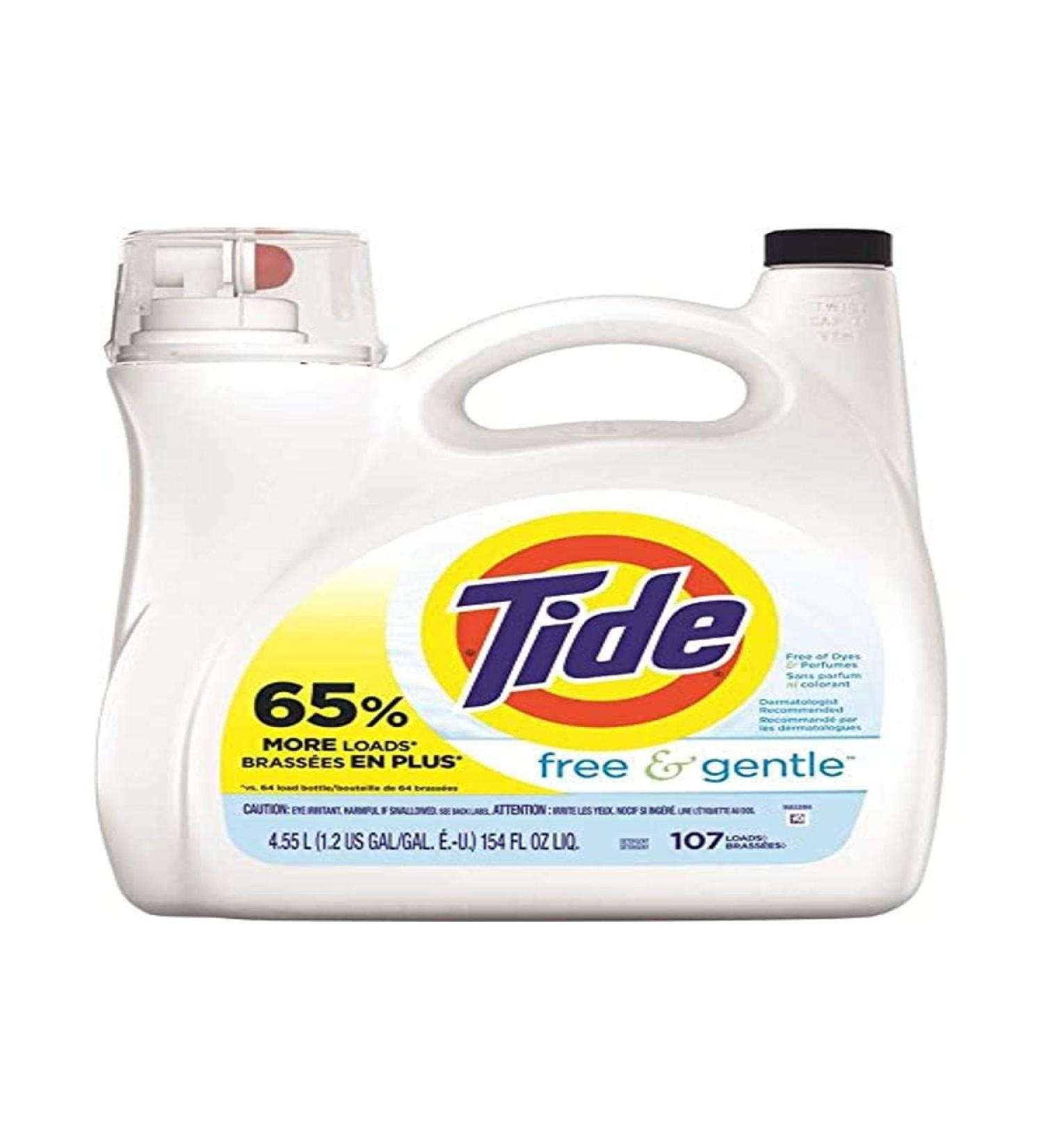 Tide Free & Gentle Liquid Laundry Detergent 107 loads 154 fl oz HE Compatible