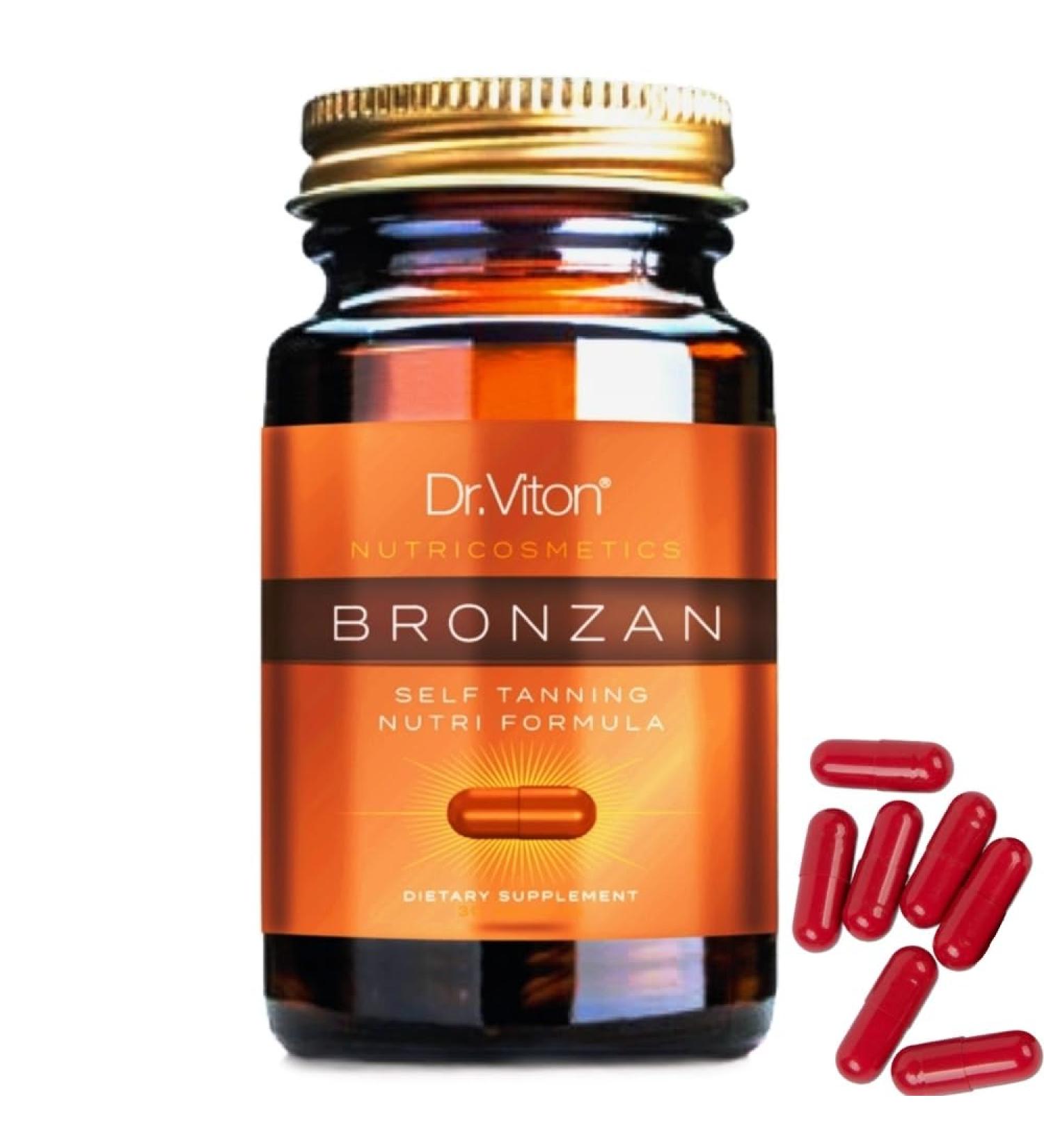 Dr. Viton BRONZAN Self-Tanning Capsules 30pcs per box Get a Natural Looking Darker Bronze Tan Without Aun All Year Round 100% Organic Ingredients - Buy Online on GoSupps.com