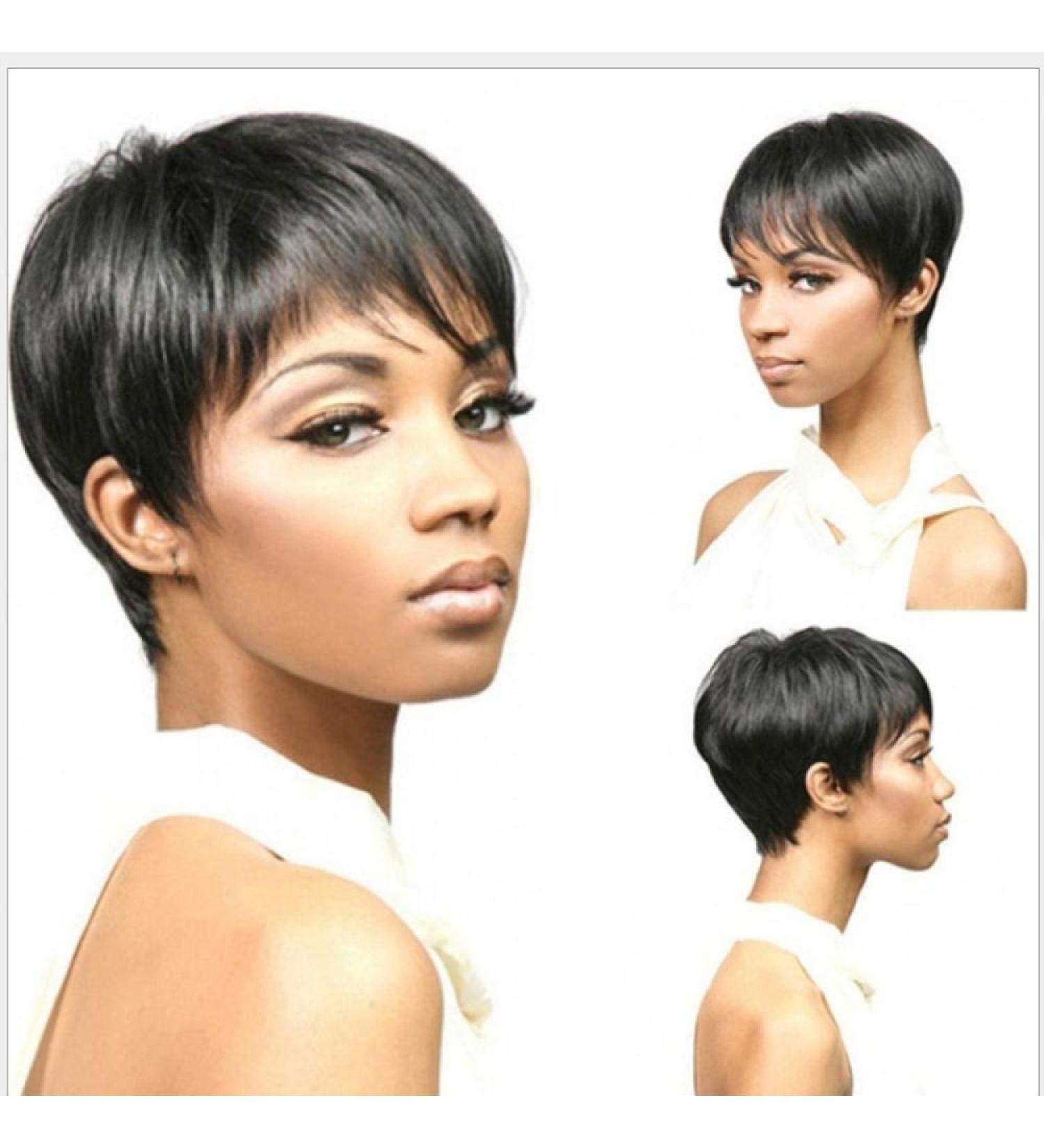 BGHJUE African Wig - Short Black Lace Front Human Hair Wig for Black Women | Pre Plucked Hairline | Brazilian Remy Hair - Buy Online on GoSupps.com