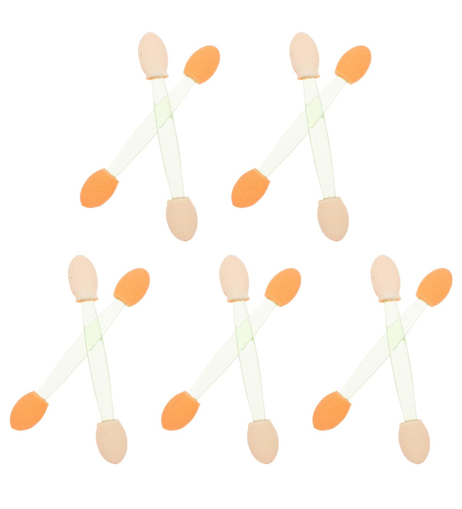 100pcs Double Ended Eyeshadow Brush Set - Oval Makeup Tool & Sponge Applicator for Flawless Eye Makeup - Green - Buy Online on GoSupps.com