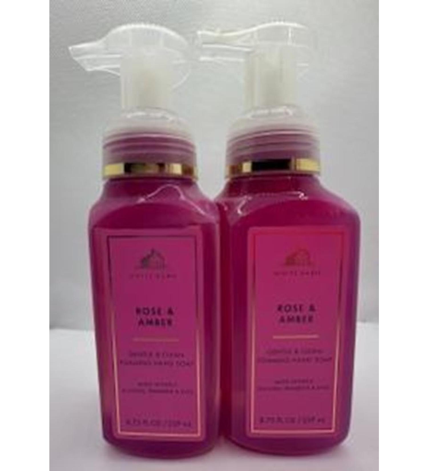 Set of 2 Rose & Amber Gentle & Clean Foaming Hand Soap 8.75 Ounce Pink