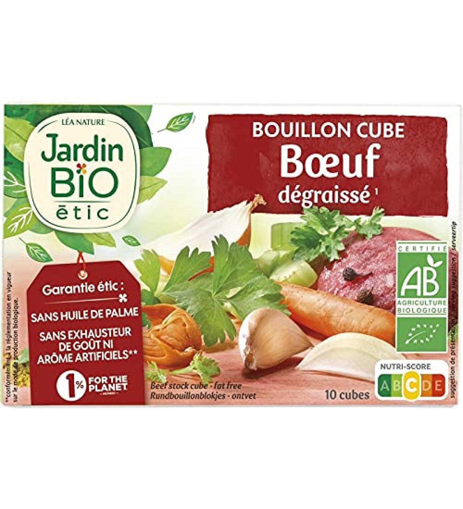 Bouillon Cube Boeuf D graiss Bio Cubes 100G - Savoureux et naturellement bio pour une cuisine saine - JARDIN BIO - Lot De 3