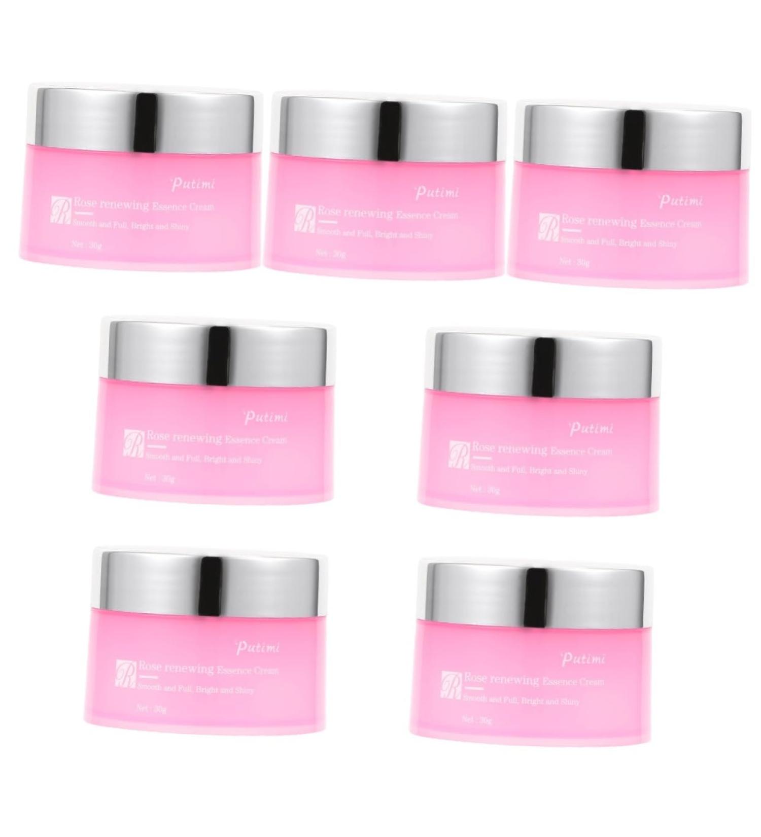 FRCOLOR 7 Pcs Rose Essence Night Cream Set - Rejuvenating Anti-Wrinkle Moisturizer for Face & Eyes | Hydrating Pink Lotion for Youthful Skin - Buy Online on GoSupps.com