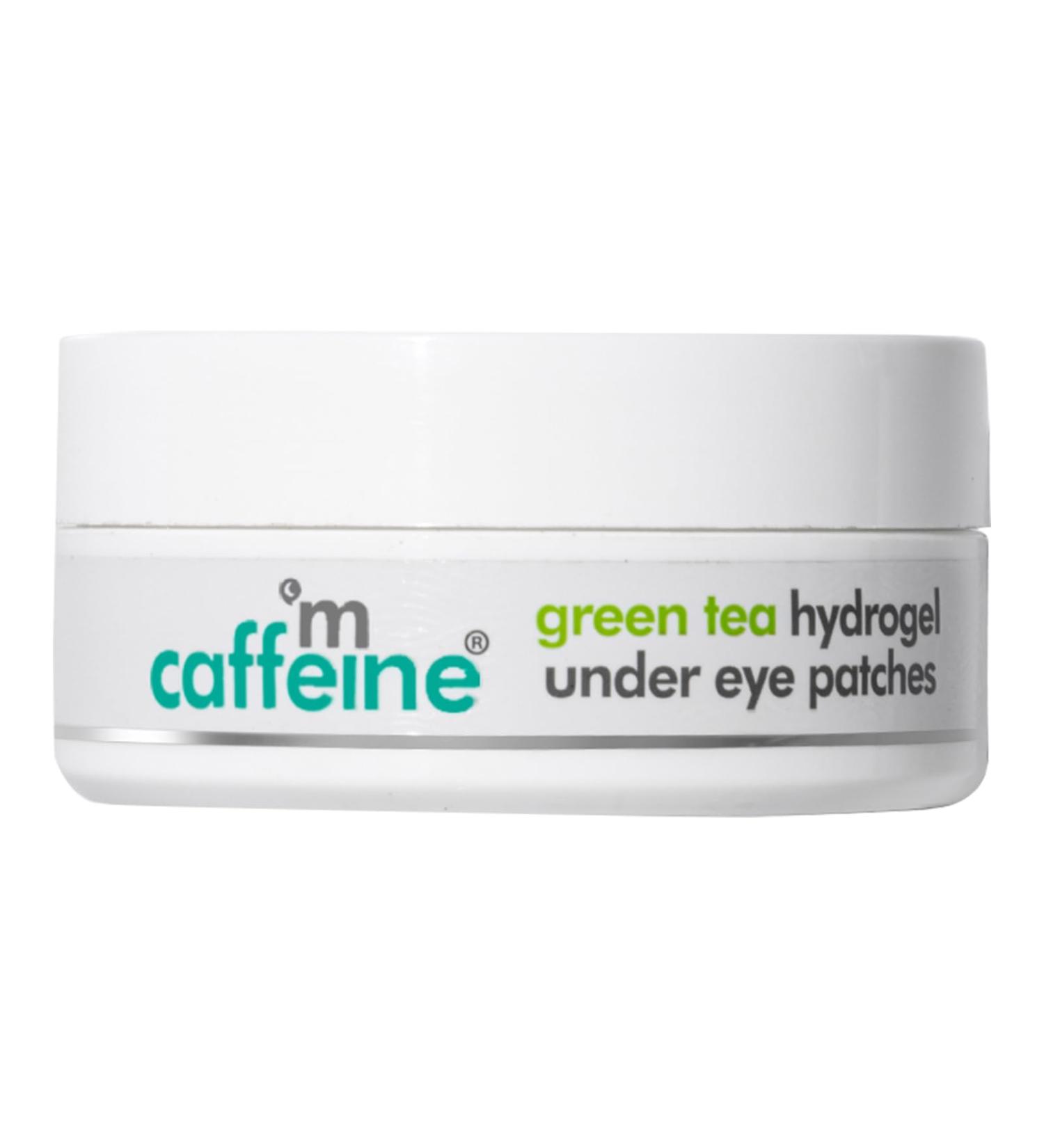 mCaffeine Green Tea Hydrogel Under Eye Patches | Reduce Dark Circles Fine Lines & Wrinkles | 30 Pairs Cooling Mask for Instant De-Puffing - Buy Online on GoSupps.com