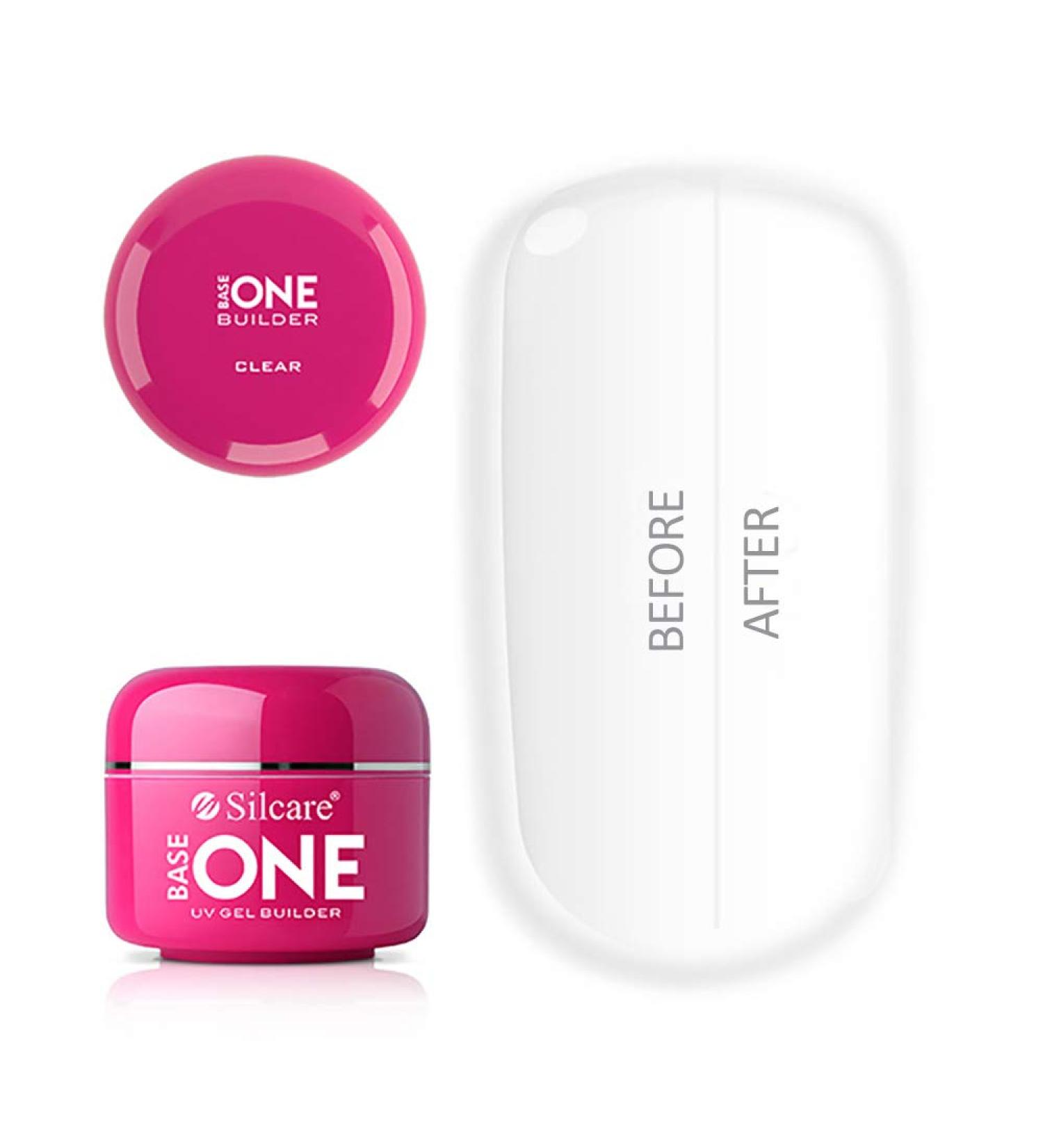 Base One Clear 15g UV Gel Nails Acid Free Builder File Off Gel Silcare