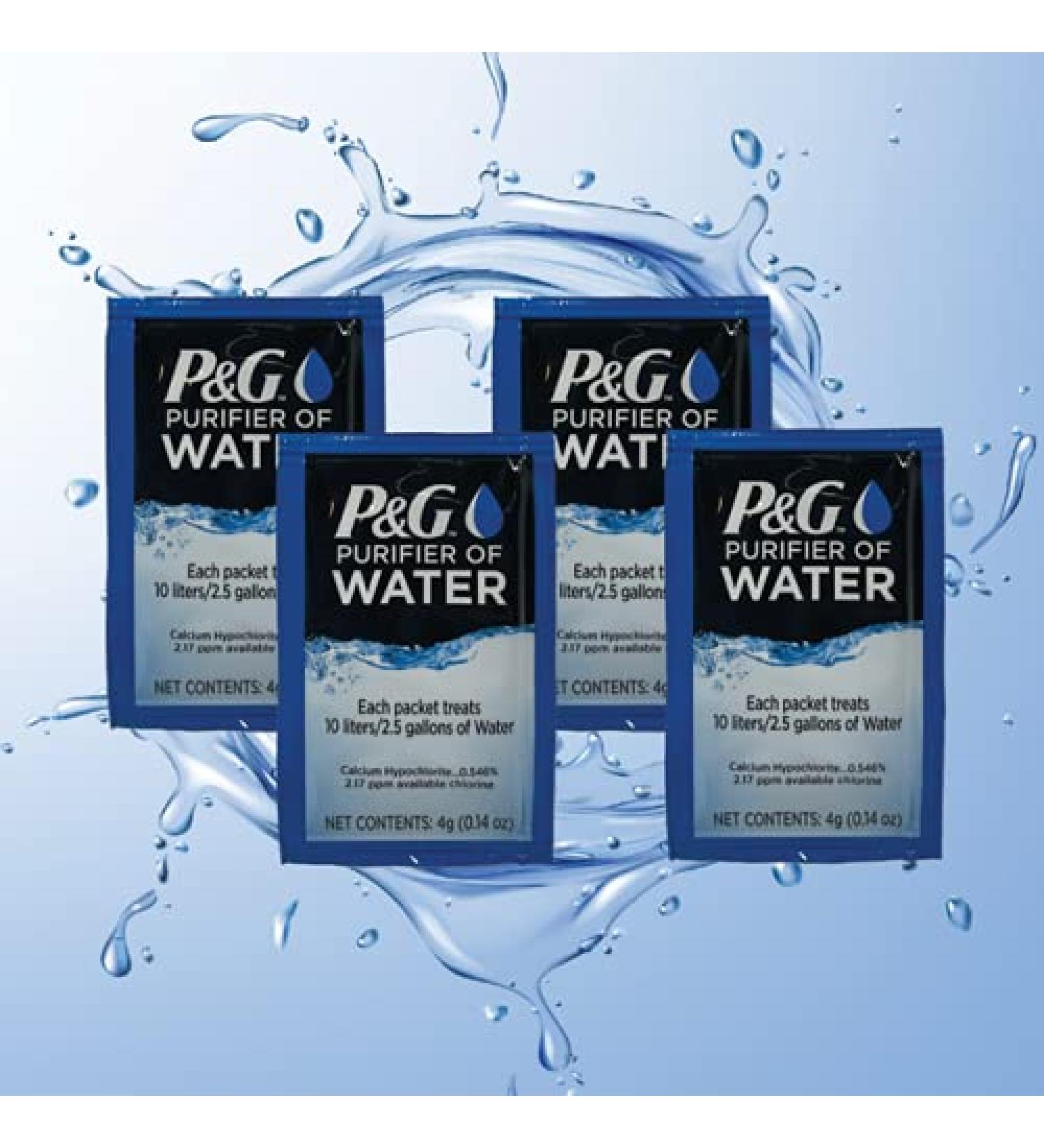 P&G Purifier of Water Portable Water Purifier Packets - Emergency Filter for Camping, Hiking, Traveling - 4 Pack - Buy Online on GoSupps.com