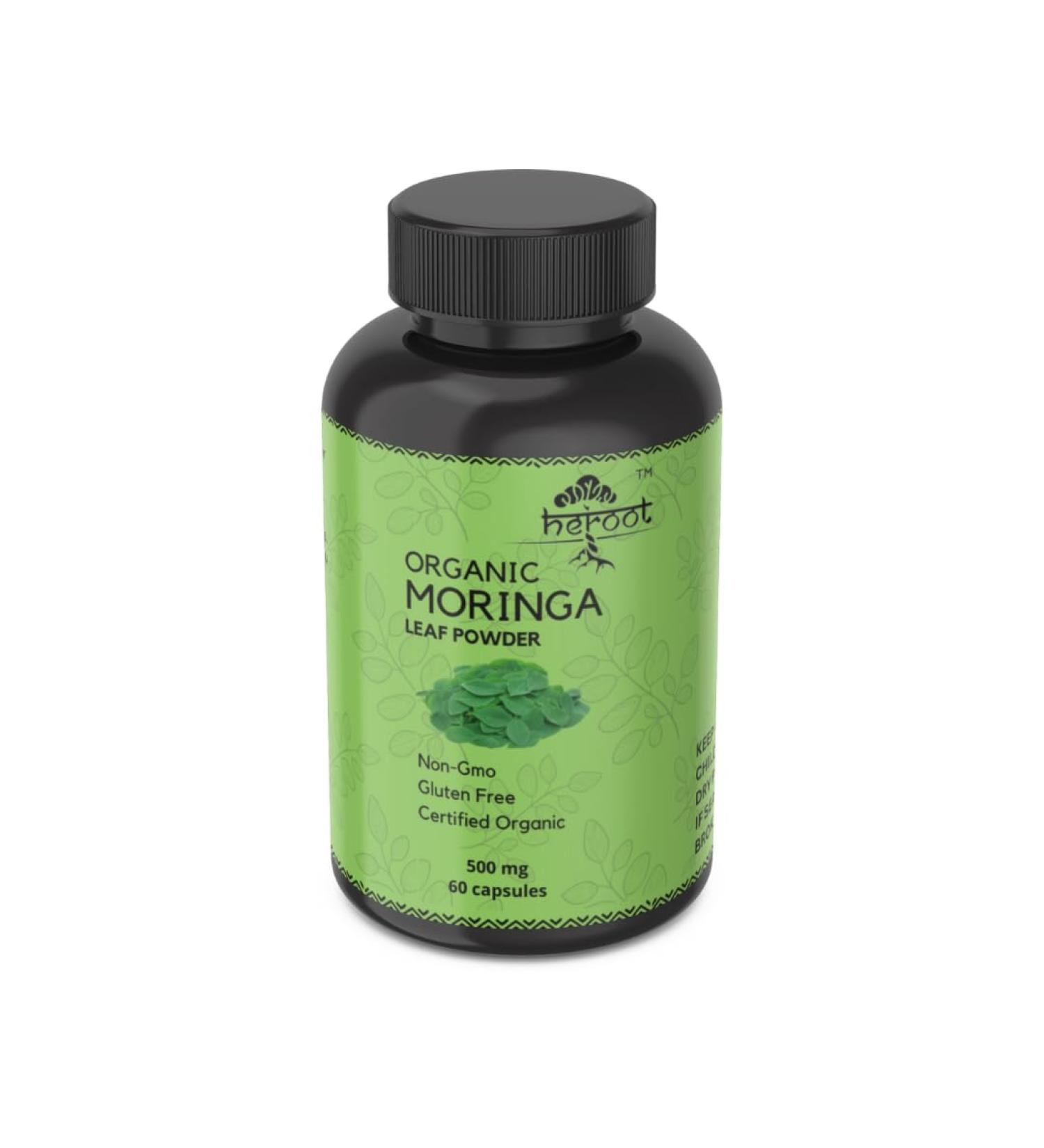 Organic Moringa Capsules - Superfood Supplement for Energy Metabolism & Immune Support (120 Count) - International Shipping Available - Buy Online on GoSupps.com