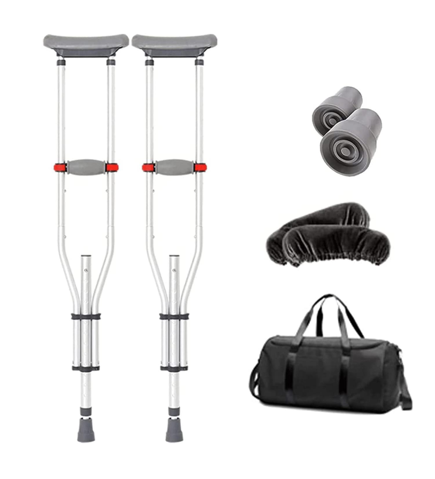 Adult Crutches Adult Armpit Crutches Light Aluminum Folding Crutches Button Height Adjustment Non-Slip Crutches for The Elderly with Walkers Convenient Independence - Buy Online on GoSupps.com