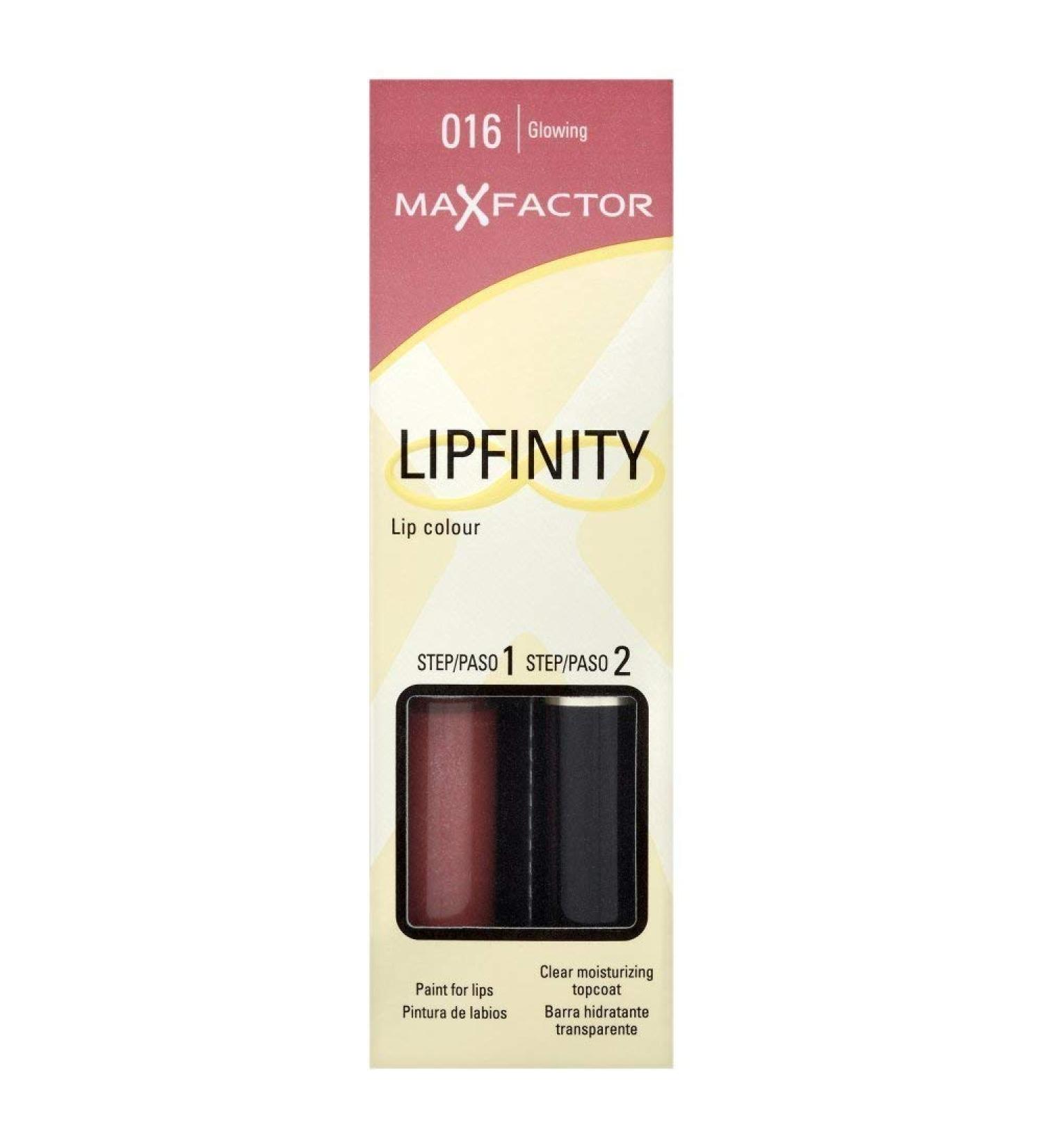 2 x Max Factor Lipfinity Lipstick Two Step New In Box - 016 Glowing