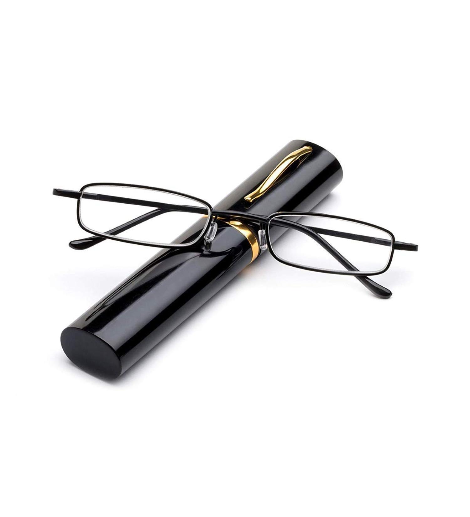 Buy Metal Frame Portable Spring Hinge Reading Glasses in Black +1.5 | Stylish & Comfortable International Shipping - Buy Online on GoSupps.com