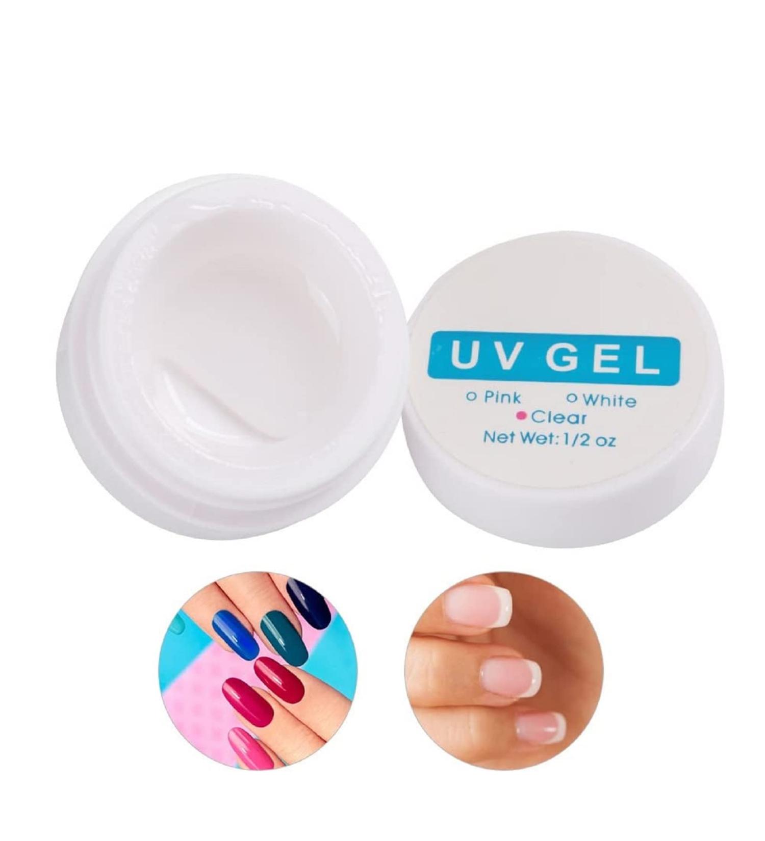 Nail Extension Gel Solid Gel Glue for Nail Tips Manicure UV Gel Builder Nail Glue for Nail Art Rhinestone DIY Manicure Home Salon(Transparent) - Buy Online on GoSupps.com