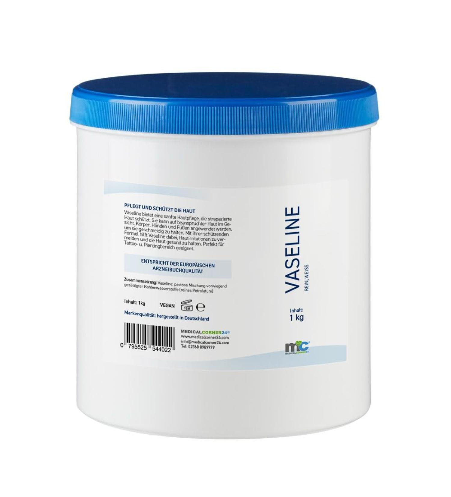  Medicalcorner24 Medicalcorner24 Vaseline Pure White 1kg Gel Skin Care Body Care Tattoo and Piercing Area - Buy Online on GoSupps.com