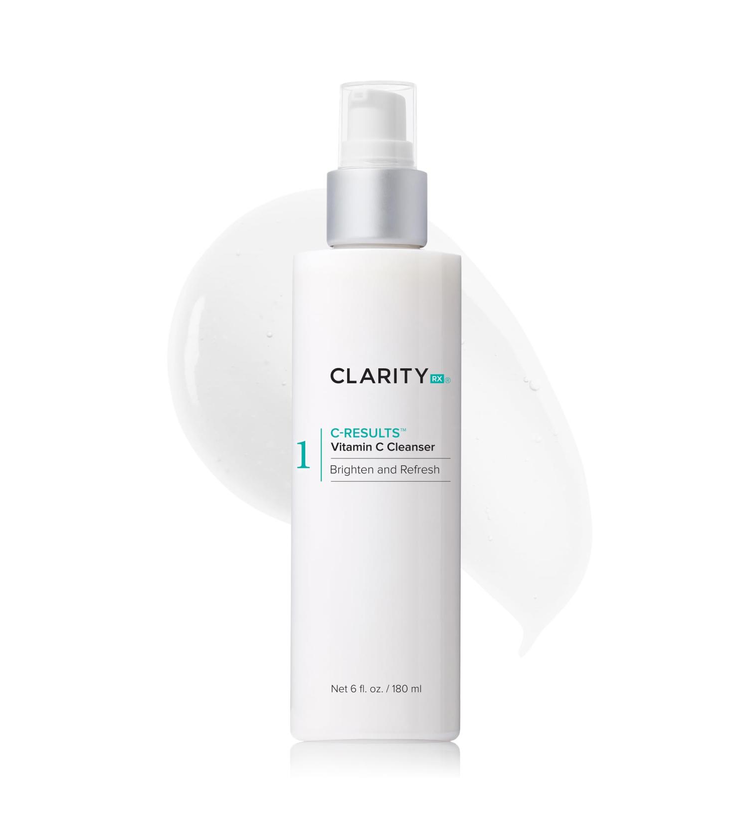 ClarityRx C-Results Vitamin C Facial Cleanser - Natural Plant-Based Brightening Face Wash with Lactic Acid 6 Fl Oz - Shop Internationally - Buy Online on GoSupps.com