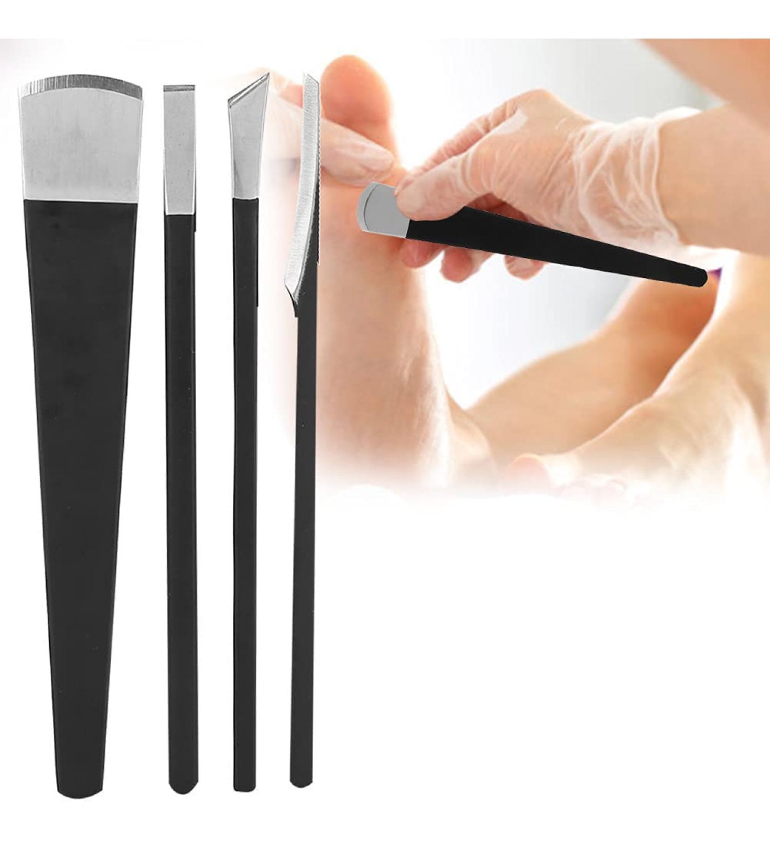 4PCS Pedicure Knife Set - Professional Foot Care Kit for Ingrown Toenail and Dead Skin Removal | Callus Shaver and Foot Scraper Tools - Stainless Steel Rasp (6.3in) - Buy Online on GoSupps.com
