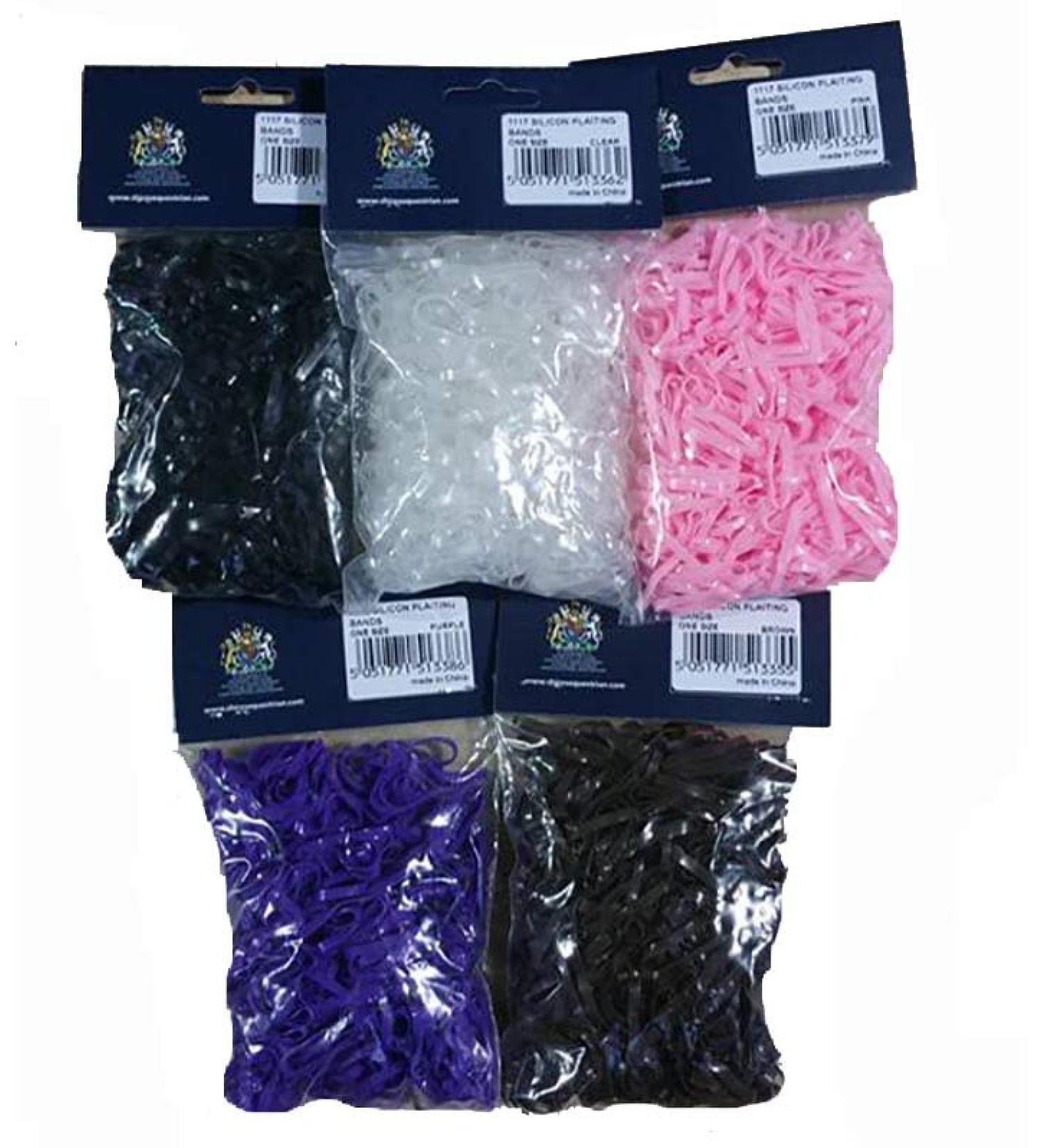 Shires EZI-GROOM Silicone Plaiting Bands Black