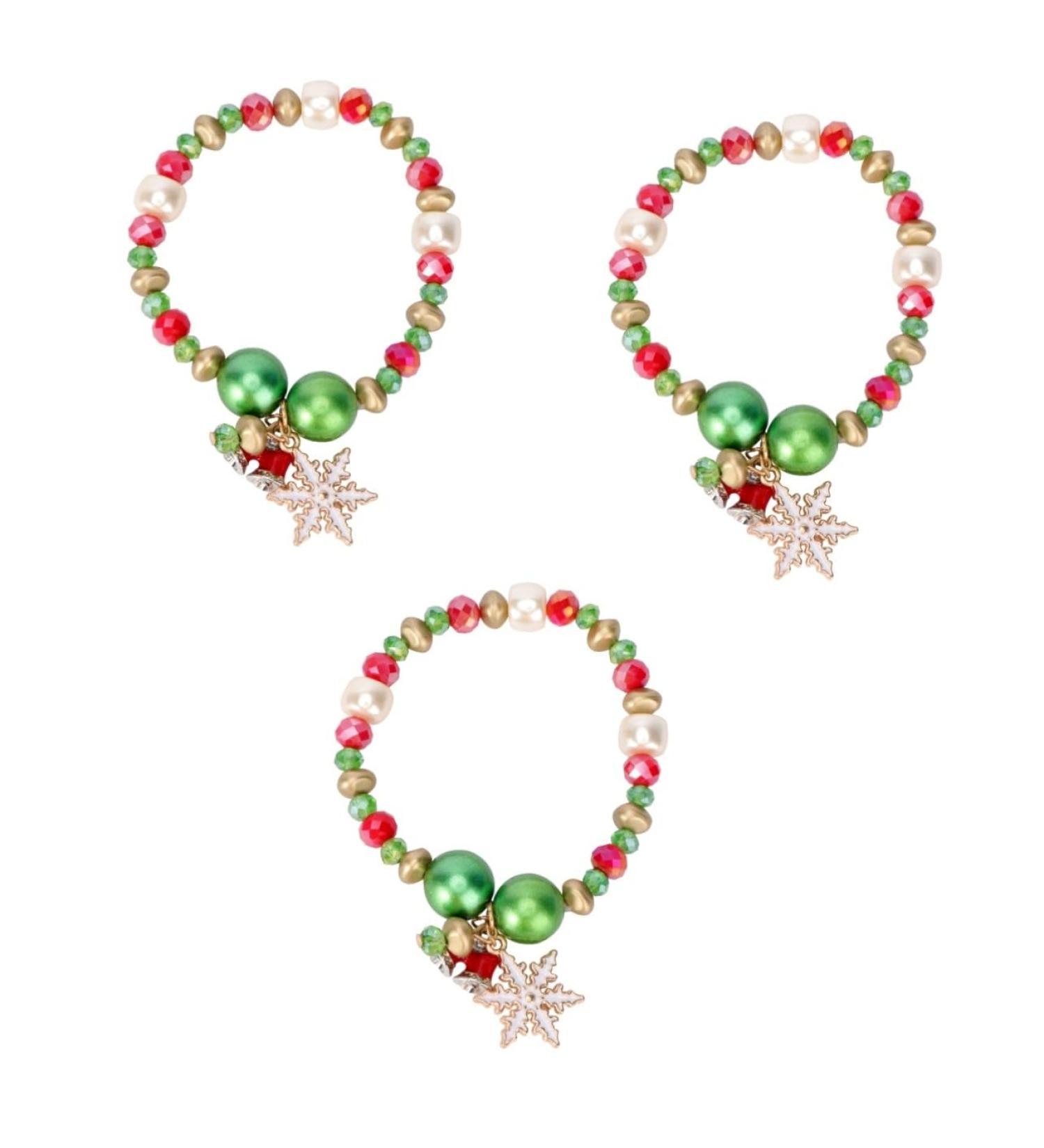 ABOOFAN 3 Pcs Christmas Bracelet Snowflake Candy Beaded Bracelet Christmas Stocking Stuffers Charms Party Wrist Charms Charm Bracelets Fashion Beaded Bracelet Alloy Beads Jewelry - Buy Online on GoSupps.com