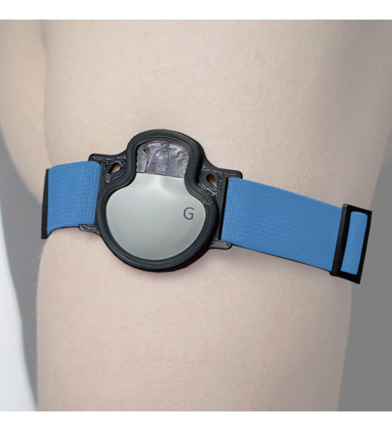 Diababrothers Enlite Fixing Band Holder - Adjustable Bracelet - Black Holder & Sky Blue Bracelet - Size S (15-25 cm) - Ideal for Secure Fitness Support - Buy Online on GoSupps.com