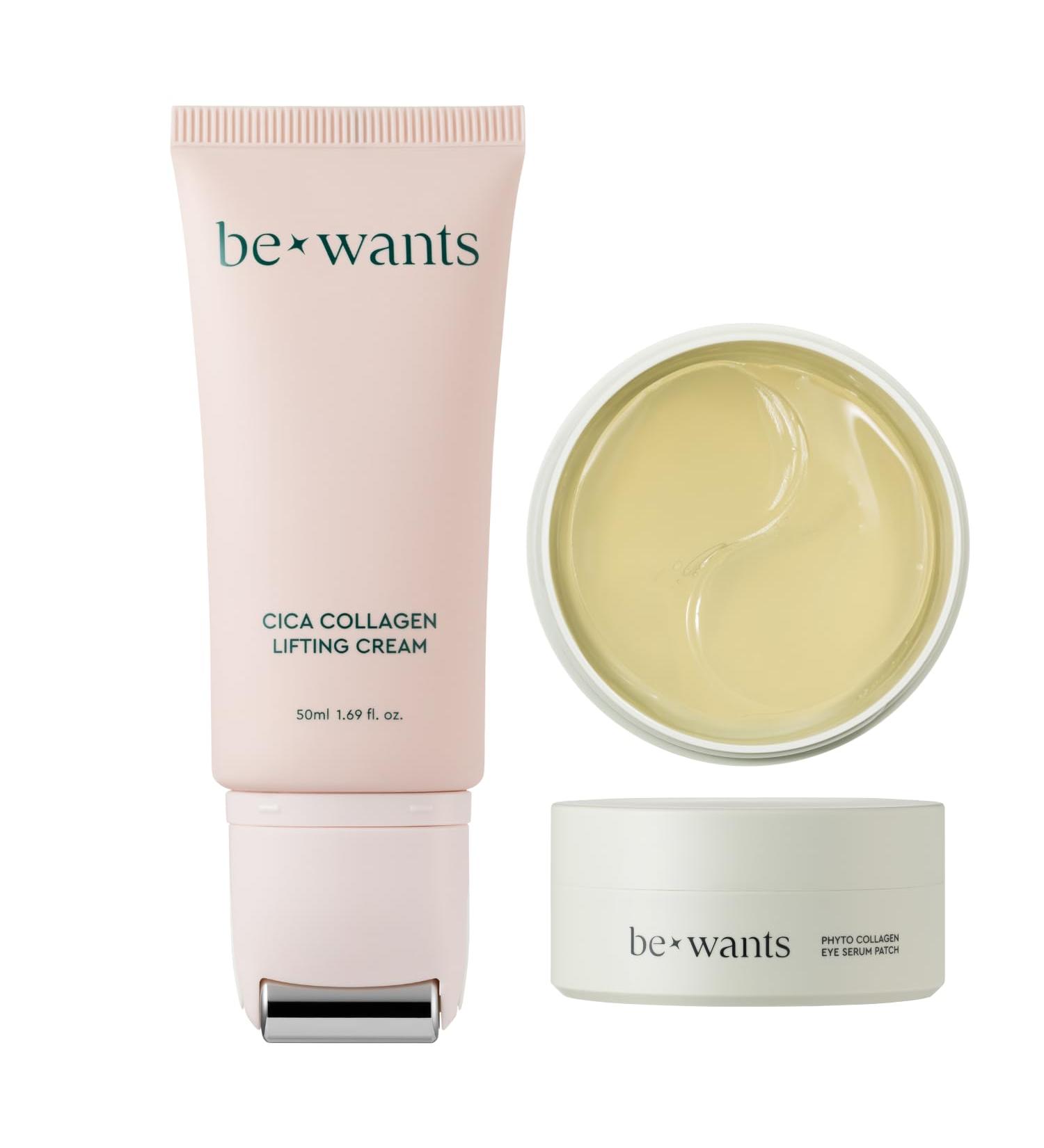  K-Beauty bewants Cica Collagen Lifting Cream(1.7 fl oz) and Collagen Eye gel patch (60 patches) - Buy Online on GoSupps.com