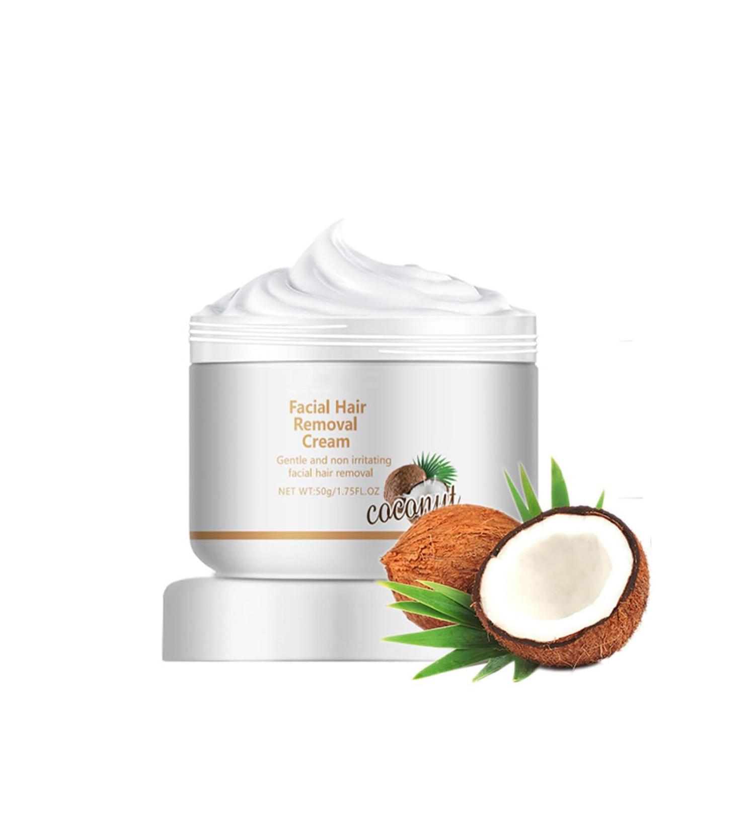  BAInuai Hair Removal Cream for Face 50g Coconut Lip Chin for Women for Sensitive Body Skin Gentle Non-Irritating Hair Removal Cream (1PCS) - Buy Online on GoSupps.com