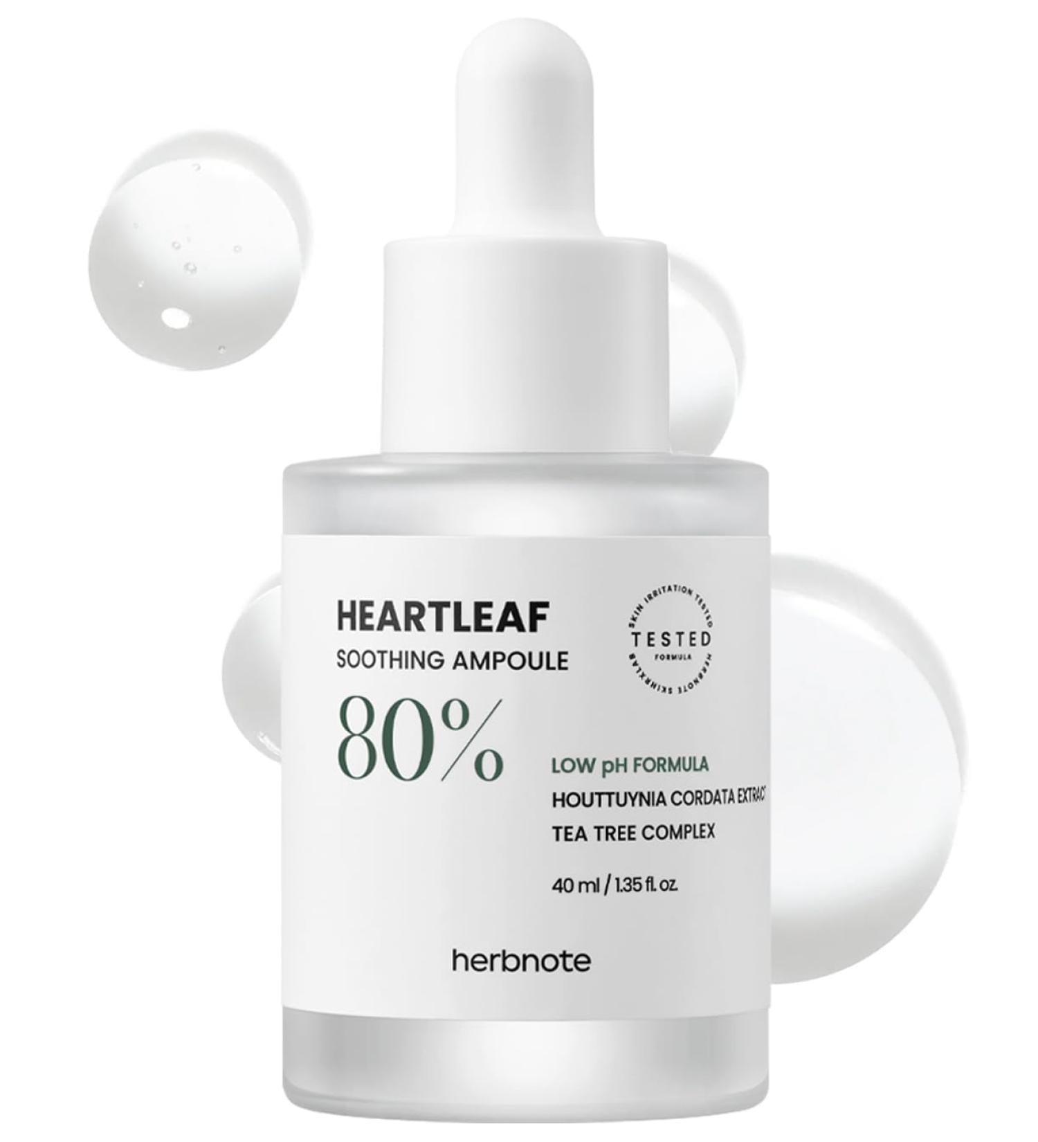 Heartleaf Soothing Moisture Ampoule | 80% Houttuynia Cordata Tea Tree & Panthenol - Sebum Control - 1.35 fl. oz - Clinically Tested - Buy Online on GoSupps.com