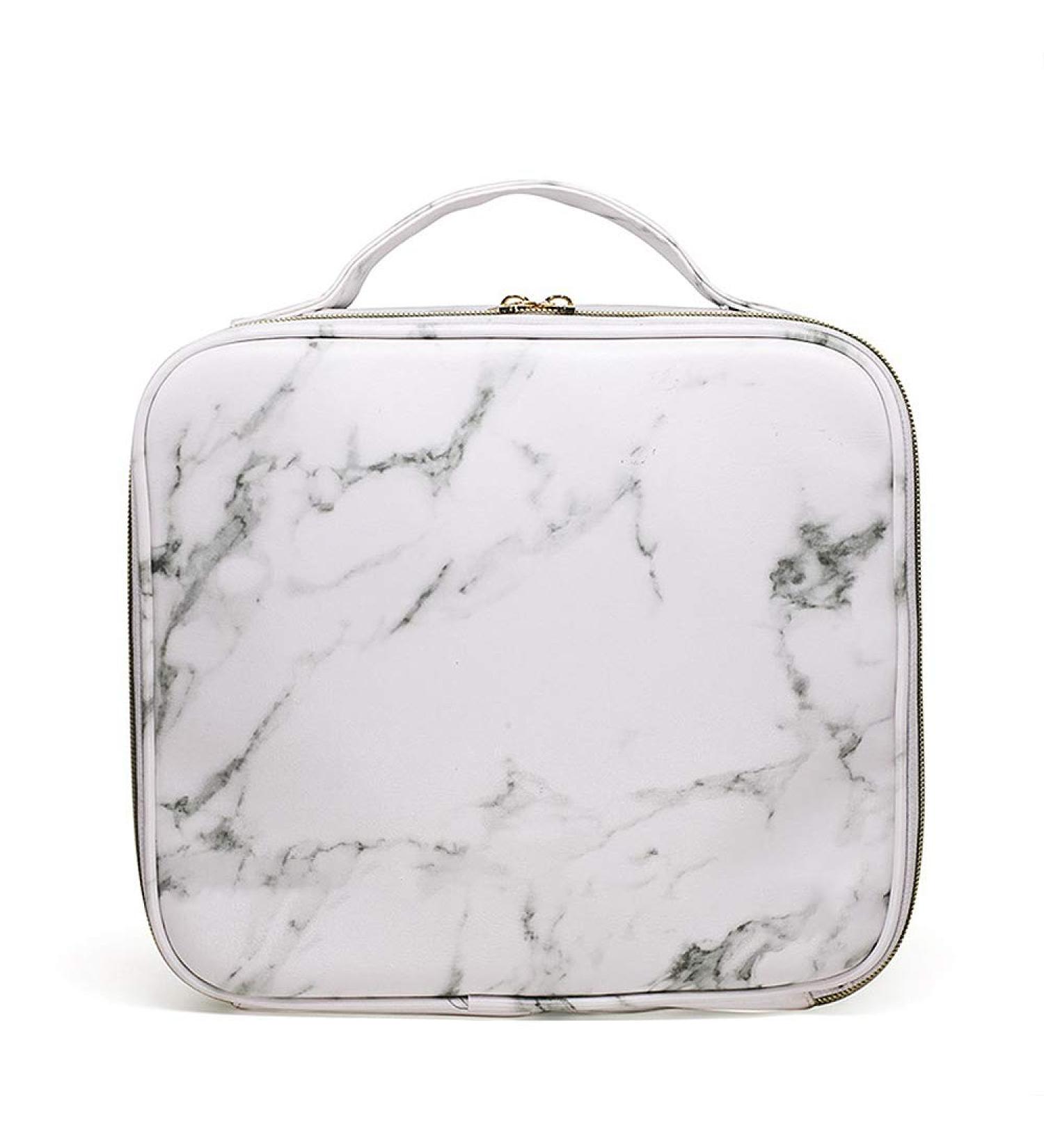 Marble Makeup Bag Travel Organizer | Waterproof Cosmetic & Jewelry Organizer (9.8x8.86x3.7 inches) - Buy Online on GoSupps.com