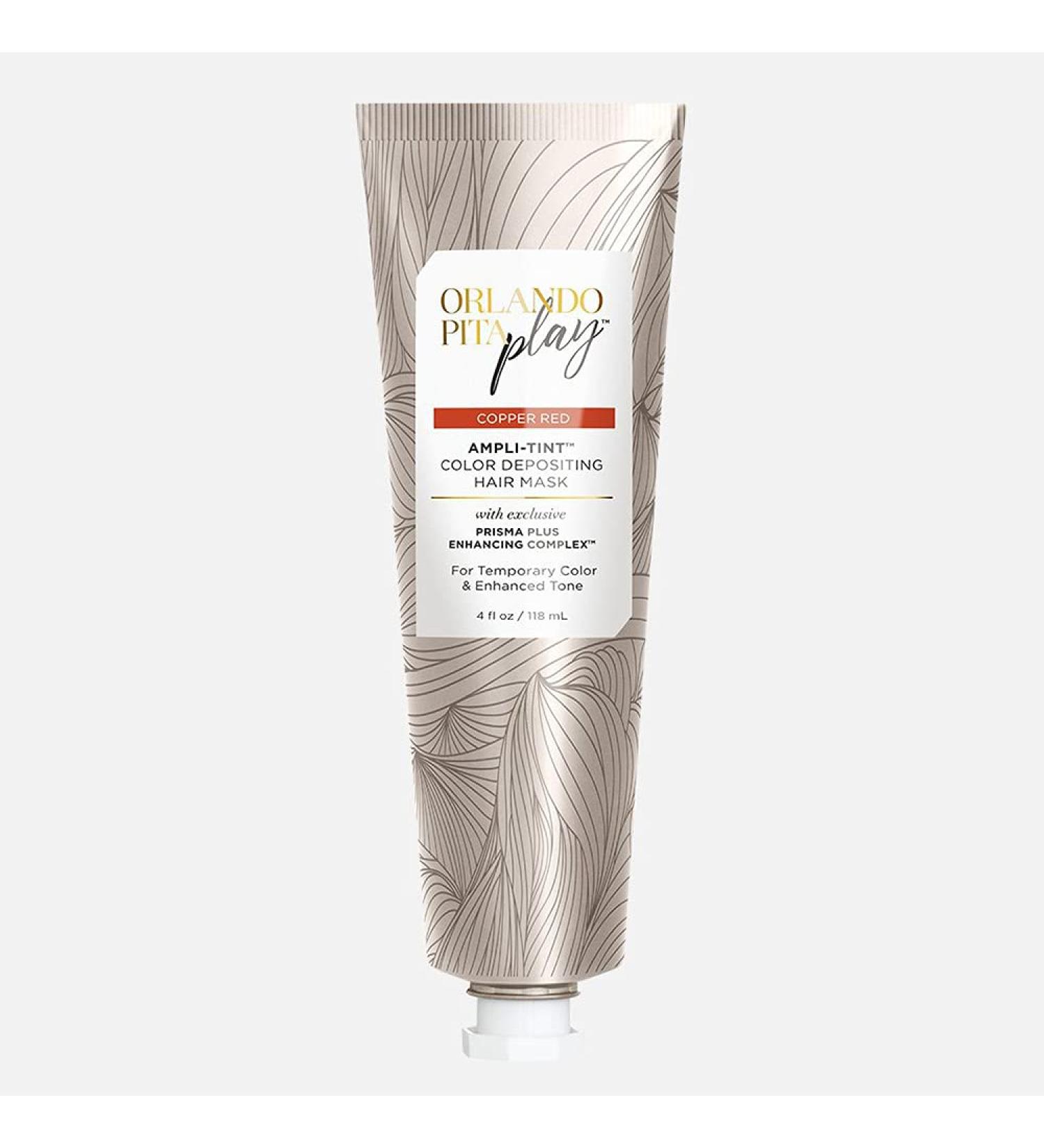 ORLANDO PITA PLAY Ampli-Tint Color Deposit Hair Mask - Copper Red 4 Fl Oz - Revive, Shine, Prevent Fading - Buy Online on GoSupps.com