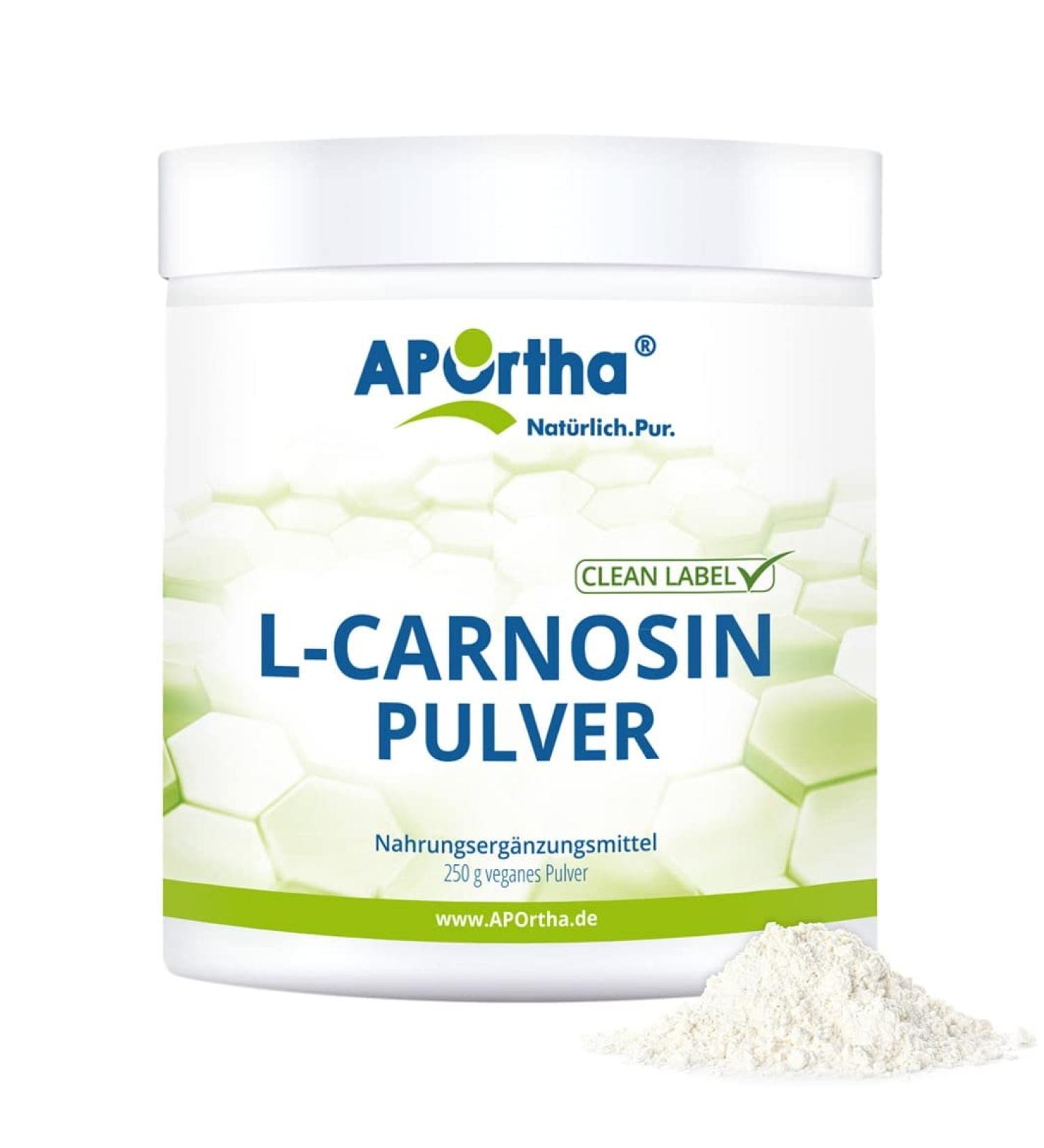 Aportha L-Carnosine Powder 250g - 100% Pure Vegan Supplement | 500 mg Daily Dose Gluten-Free & Allergen-Free 500 Days Supply - Buy Online on GoSupps.com