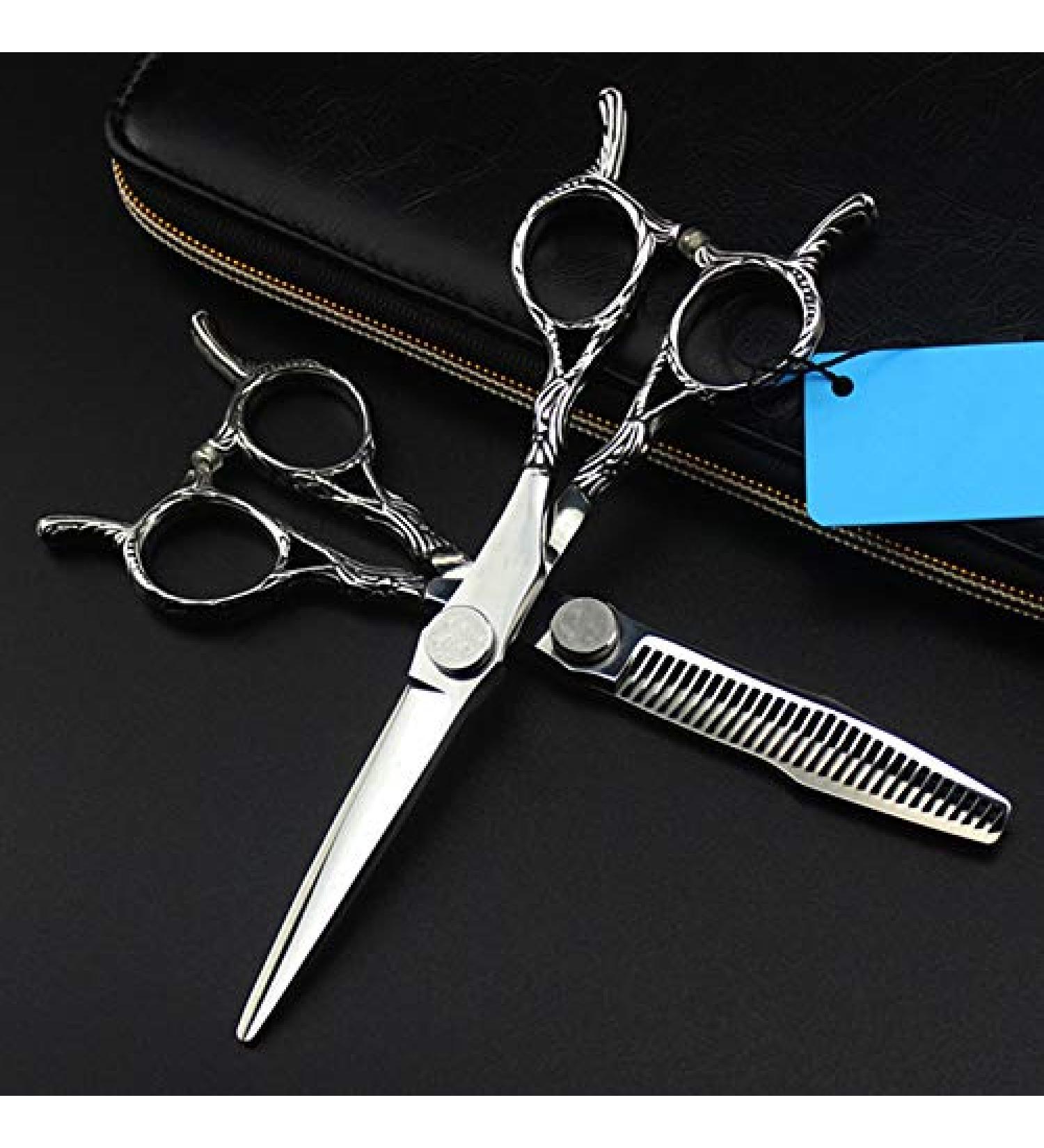 Hair Cutting Scissors 6 '' Professional Japan 440c Retro Two-Tailed Hair Scissors Haircut Scissor Thinning Barber Cutting Shears Hairdresser Scissors Set - Buy Online on GoSupps.com