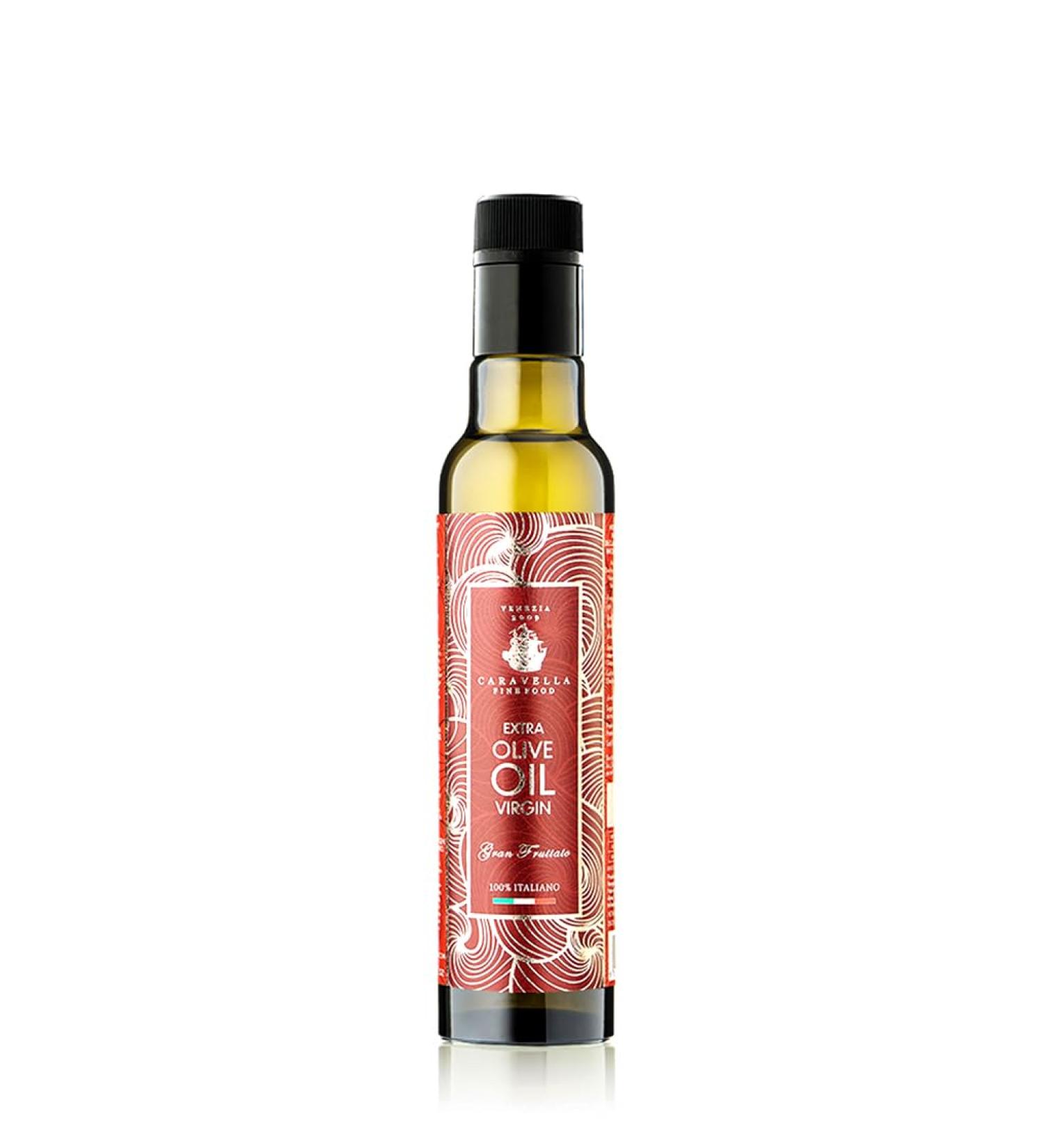 CARAVELLA FINE FOOD Pack x 12 Caravella Extra Virgin Olive Oil Granfruttato 250 ml 100 Italian Premium Gourmet Cold extraction High in Polyphenols and antioxidants Fresh harvest New Oil campaign 12 - Buy Online on GoSupps.com