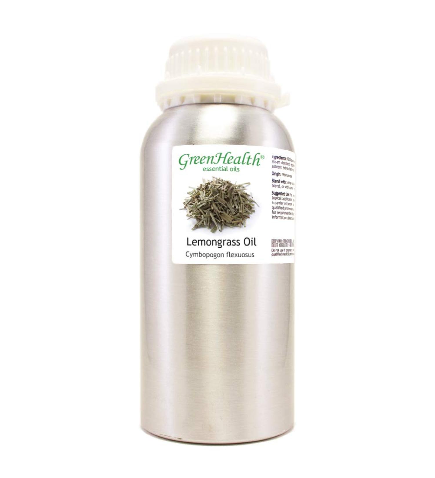 Lemongrass Essential Oil - 16 fl oz - 100% Pure & Natural - GreenHealth | Aluminum Bottle | International Shipping Available - Buy Online on GoSupps.com