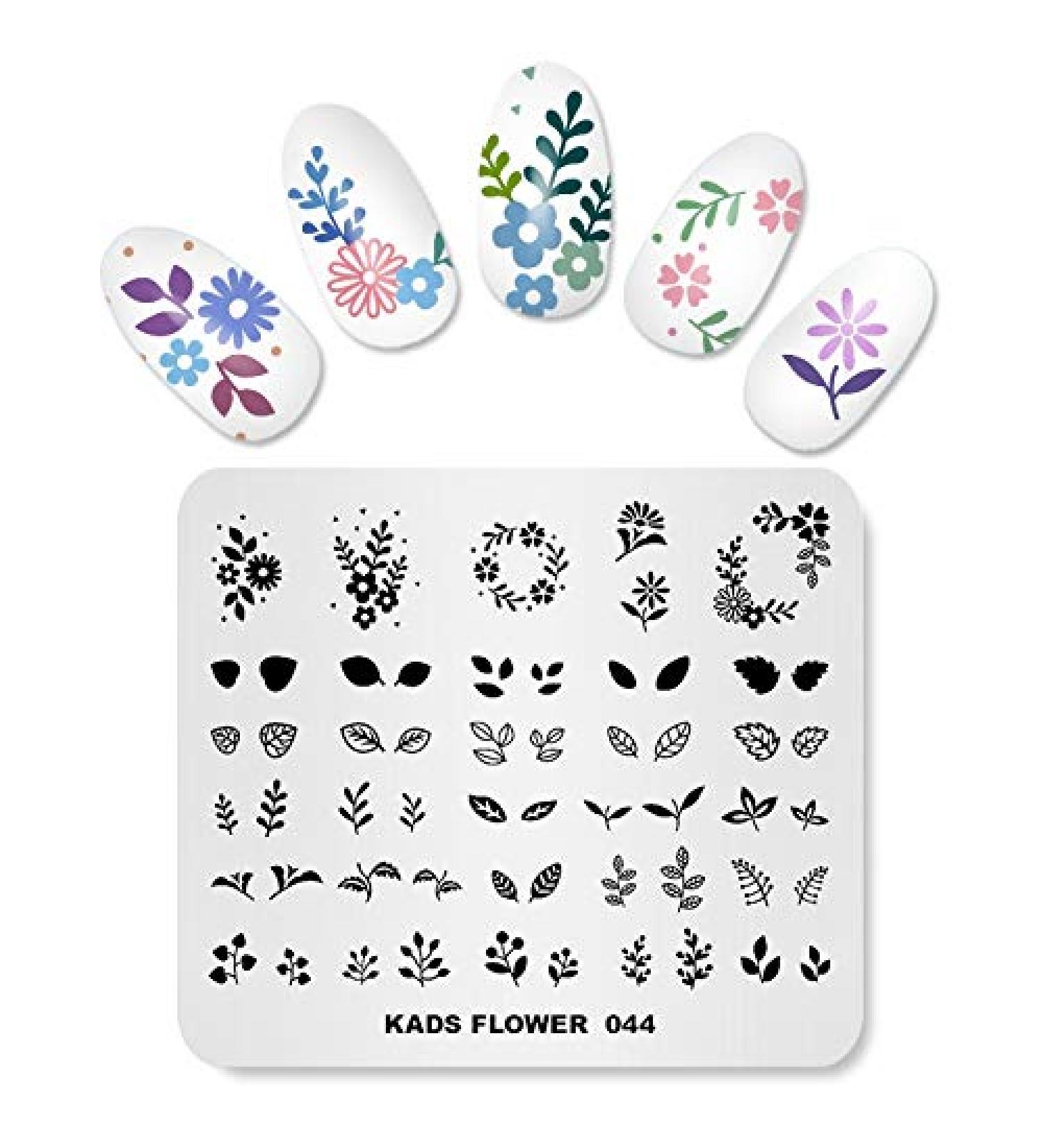 KADS Flower Nail Art Stamp Template Stamping Plate (FL044) - DIY Manicure Tool - Buy Online on GoSupps.com