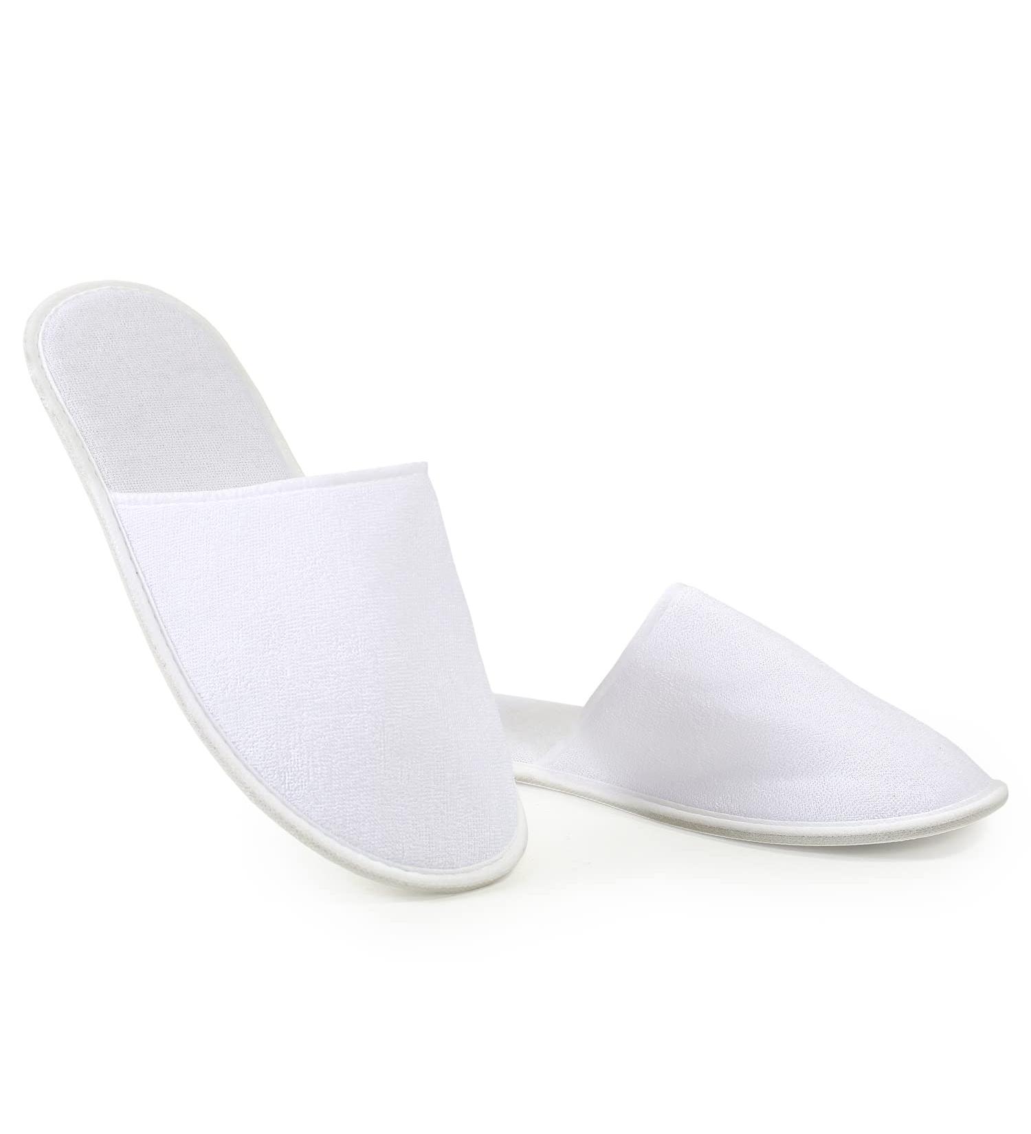 Natureca Hotel Slippers - Universal Terry Slippers for Men & Women | 10 Pairs Wedding White Guest Shoes Set - Buy Online on GoSupps.com