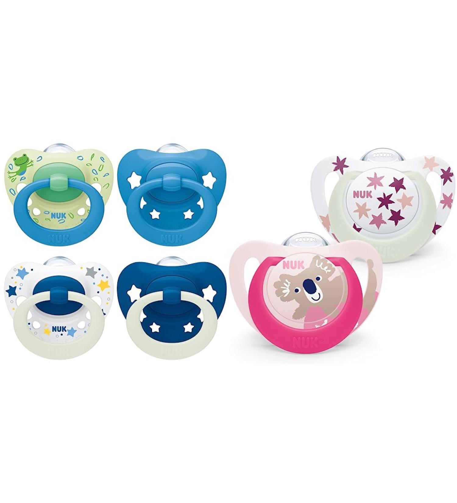 NUK Signature Day & Night Baby Dummy 18-36 Months Soothes 95% of Babies 4 Count & Star Baby Dummy | 18-36 Months | Day & Night Soothers | 2 Count Blue 18-36m 2023 4 Pack + 2 Count - Buy Online on GoSupps.com