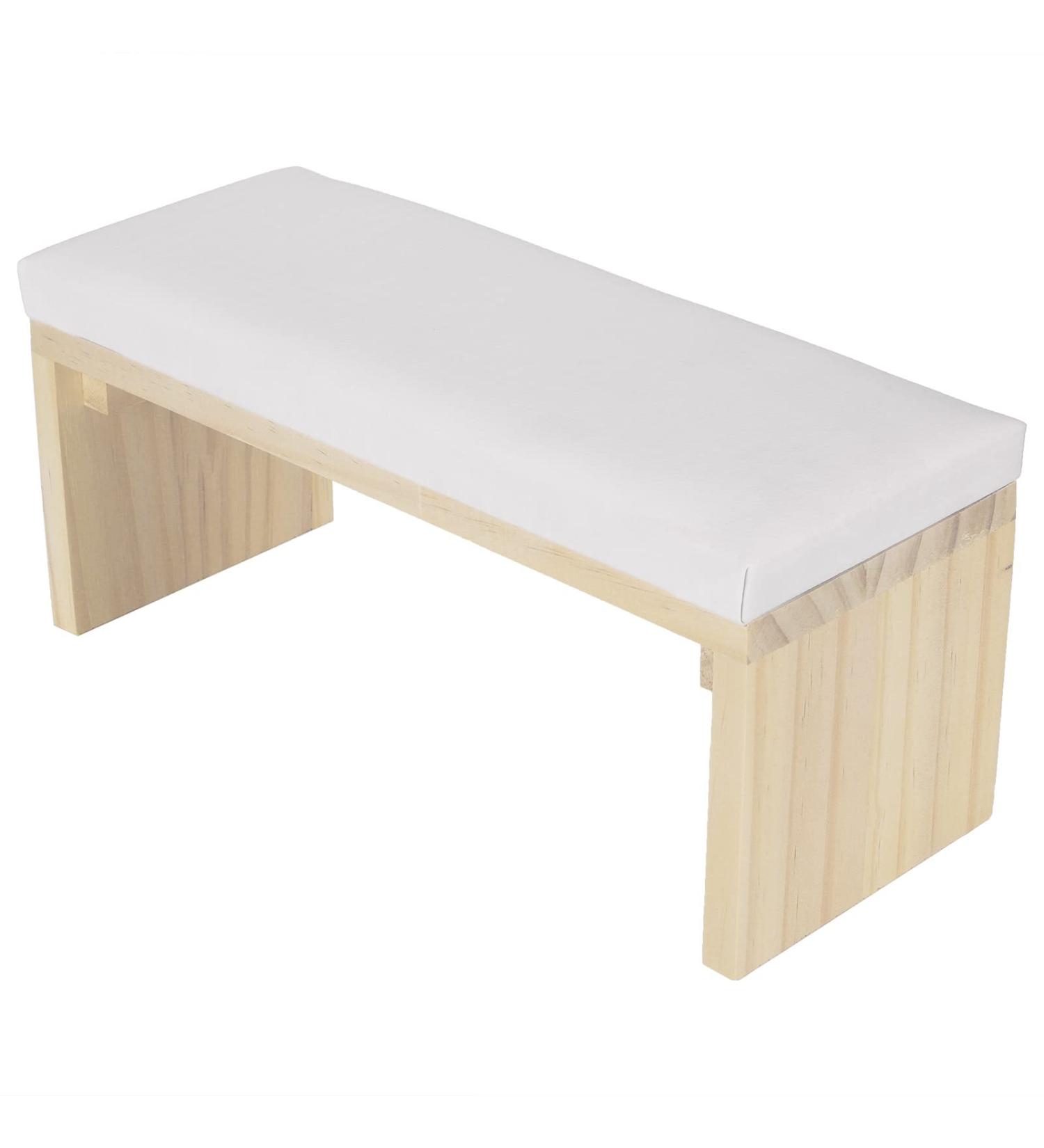 Sonew Nail Art Hand Cushion - Soft PU Leather & Wooden Stand for Nail Tech | White Nail Art Studio Equipment - Buy Online on GoSupps.com