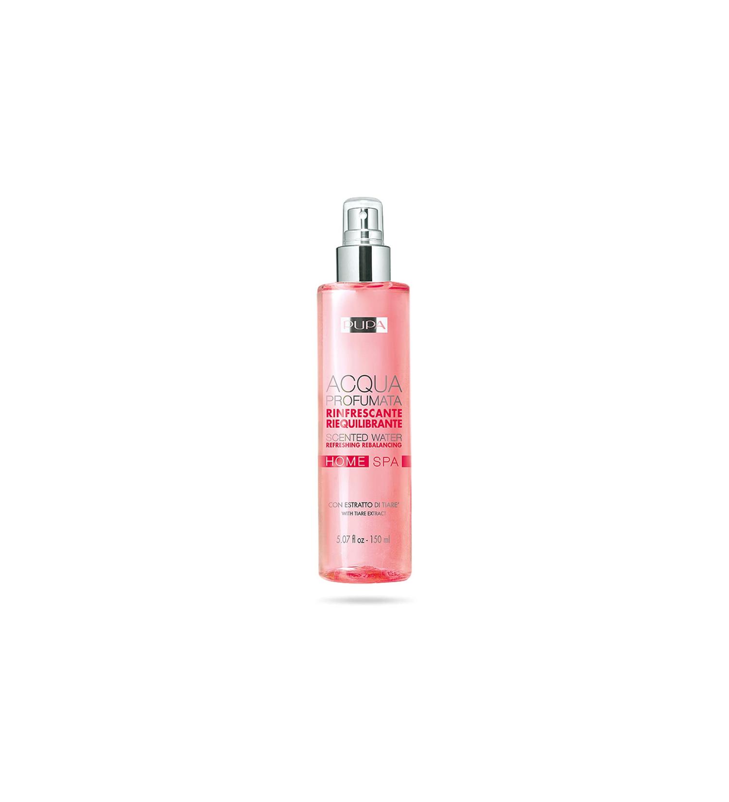 Pupa Milano Home Spa Refreshing Rebalancing Scented Water Body Mist - Unisex Fragrance Containing Essential Oils - 007 Tiare Extract - 5.07 Oz