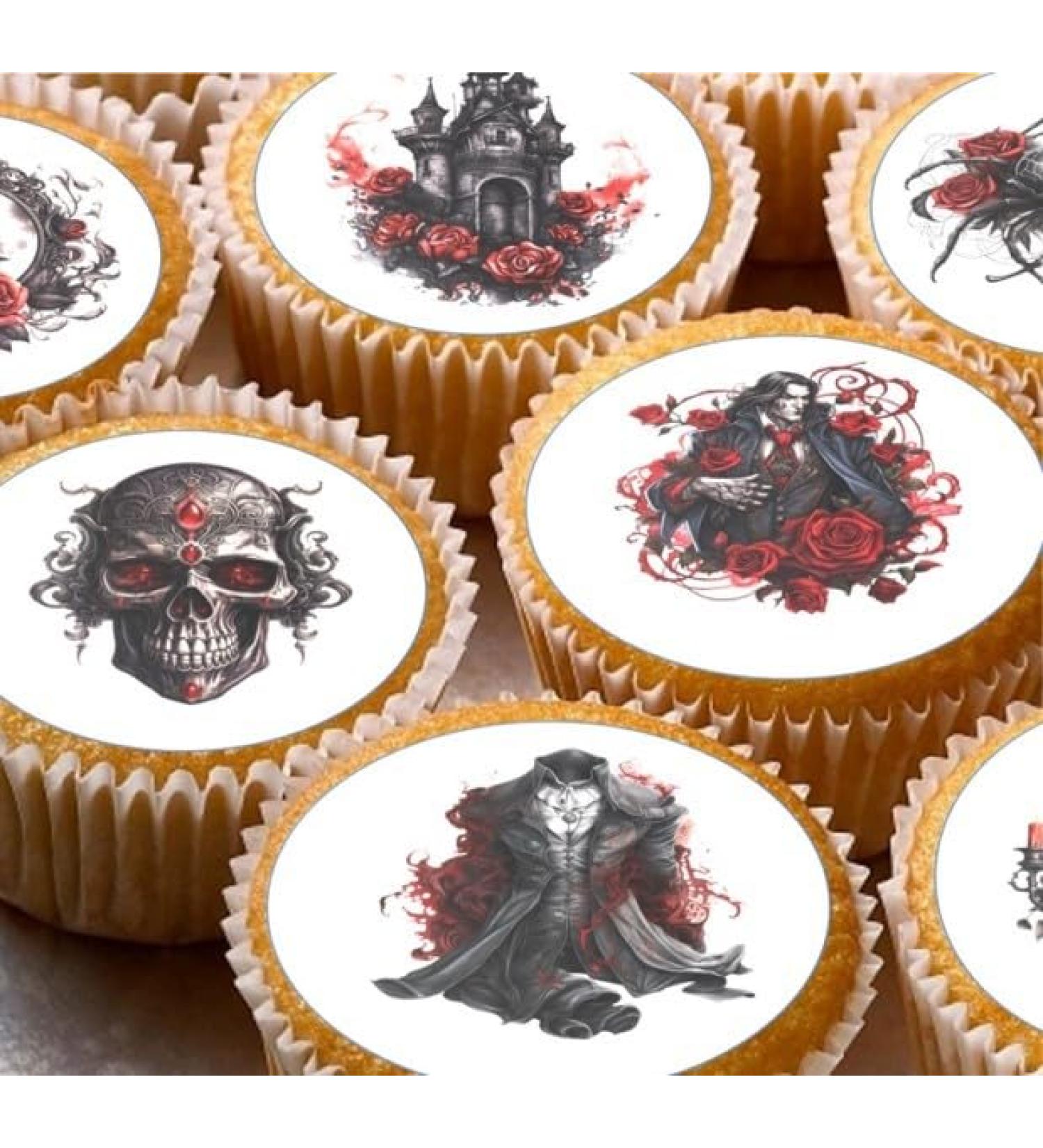 24 Pre-cut Vampire Gothic Edible Cake Cupcake Toppers Wafer/Rice Paper - Buy Online on GoSupps.com